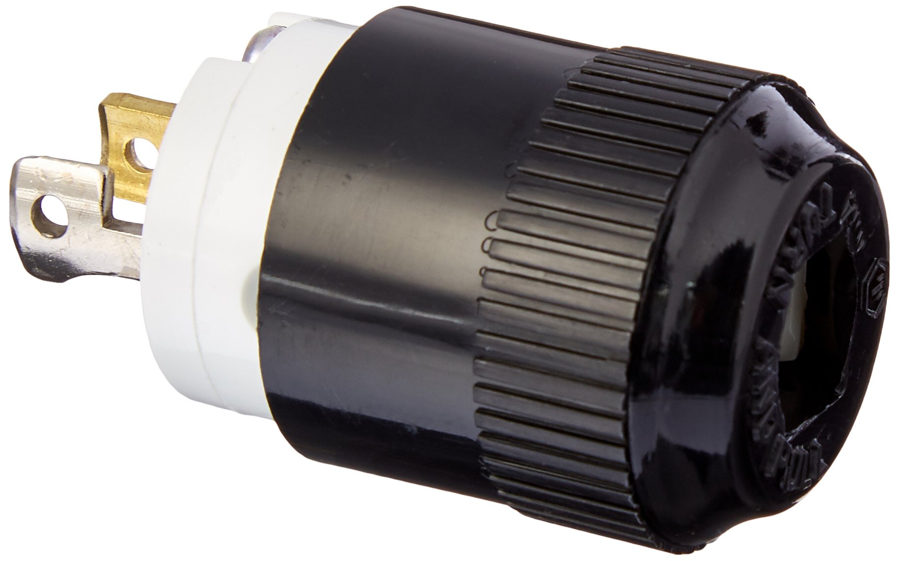 Bryant Electric Hubbell 7465N Locking Plug - Heavy Duty Industrial Grade, 20A 125V, Black & White - Perfect for Construction Sites, Workshops & Outdoor Power Equipment