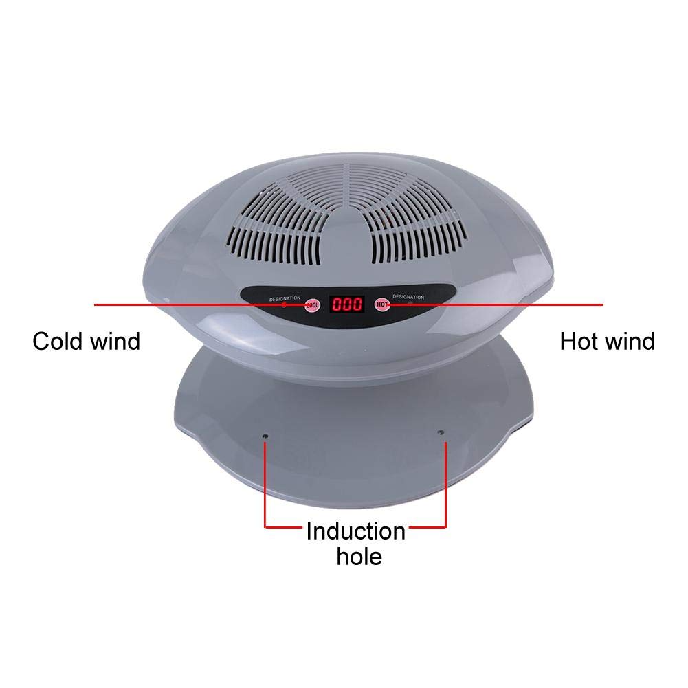 Dioche Automatic Sensor Nail Polish Dryer - Fast Drying Nail Fan for Regular Polish, Portable Nail Blow Dryer for Home & Salon Use - Perfect for Manicures, Pedicures & Nail Art (Silver)