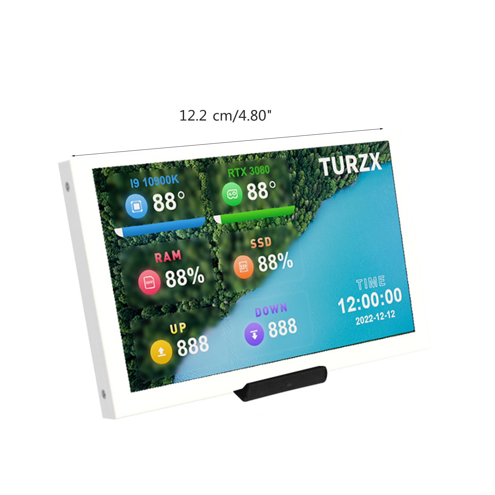 5 Inch IPS USB C Mini LCD Screen - 800x480 Resolution, Temperature Monitor for CPU & GPU, PC Fan Control, Multifunctional Computer Accessory - Perfect for Gaming Rigs, Workstations & DIY PC Builds