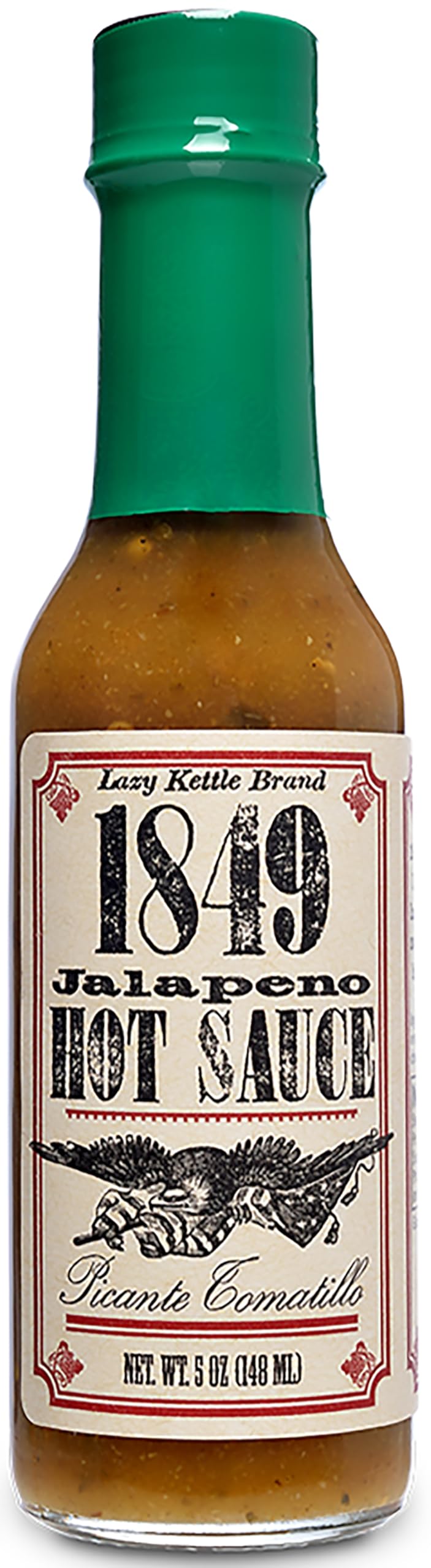 1849 All-Natural Jalapeño Hot Sauce - Gluten Free, No Preservatives - 5 oz Bottle (4 Pack) - Perfect for Tacos, Wings & Mexican Cuisine