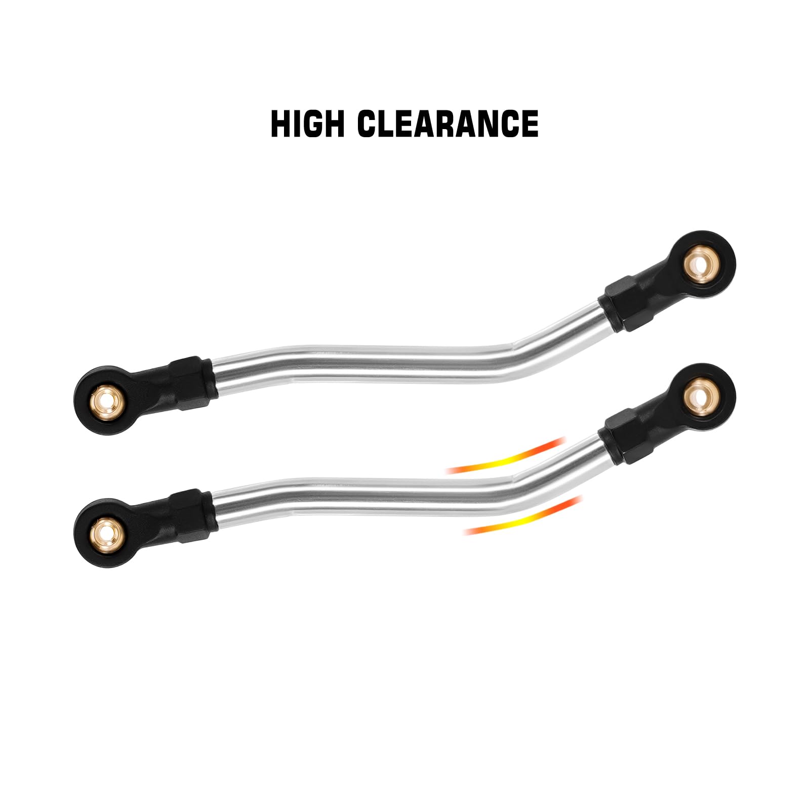 INJORA Stainless Steel High Clearance Chassis Links for 1/24 FMS FCX24M Upgrade - Durable Crawler Parts for Off-Road RC Car Performance & Trail Adventures