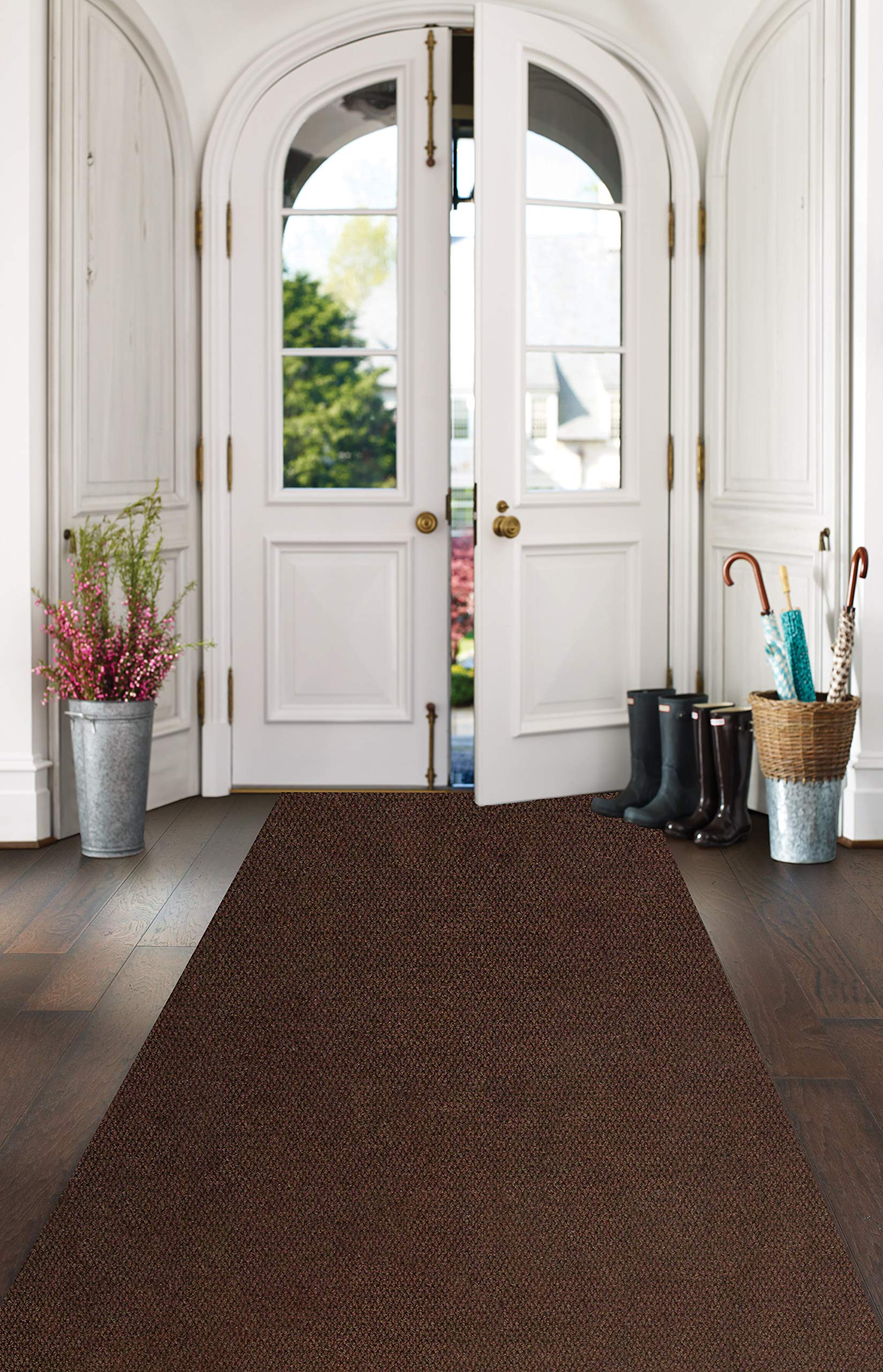 KOECKRITZ Heavy Duty Rubber Doormat - 2' x 9' Durable Indoor/Outdoor Entry Mat for High Traffic Areas - Non-Slip, Easy Clean, Waterproof - Perfect for Garage, Patio, Foyer, Laundry & Kitchen (Brick Red)