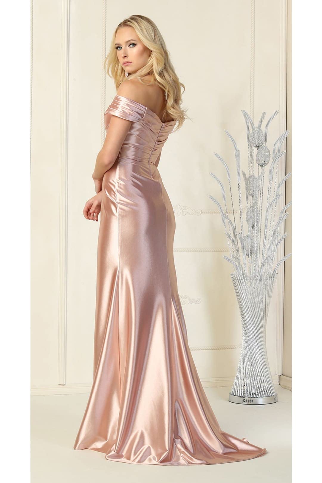 Sexy Off Shoulder Metallic Sheath Dress for Women - Elegant Bodycon Party Dress for Night Out, Club, Cocktail, Date Night & Special Occasions