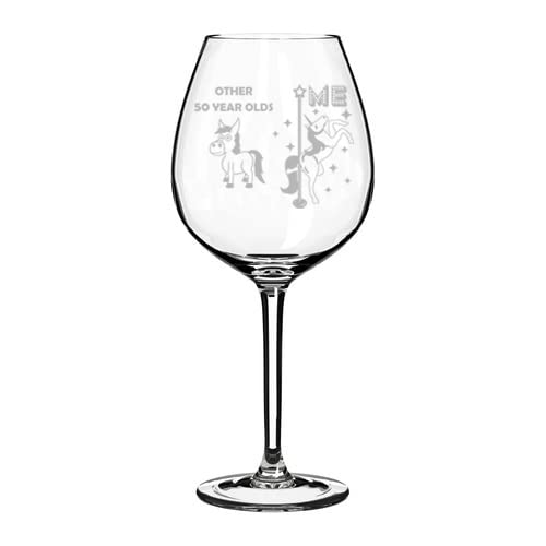50th Birthday Wine Glass Goblet - 20oz Jumbo Unicorn Design Funny Gift for 50 Year Old Superstar - Perfect for Birthday Parties, Anniversaries & Celebrations