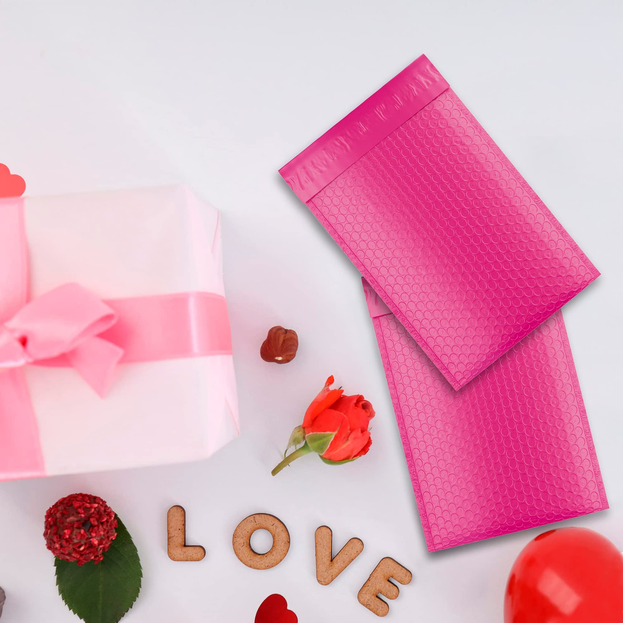 **Pink Poly Bubble Mailers 4x7 Inch - 500 Pack Self Seal Bubble Envelopes for Shipping | Durable, Waterproof, Padded Mailing Bags | Perfect for Ecommerce, Small Business & Online Sellers**