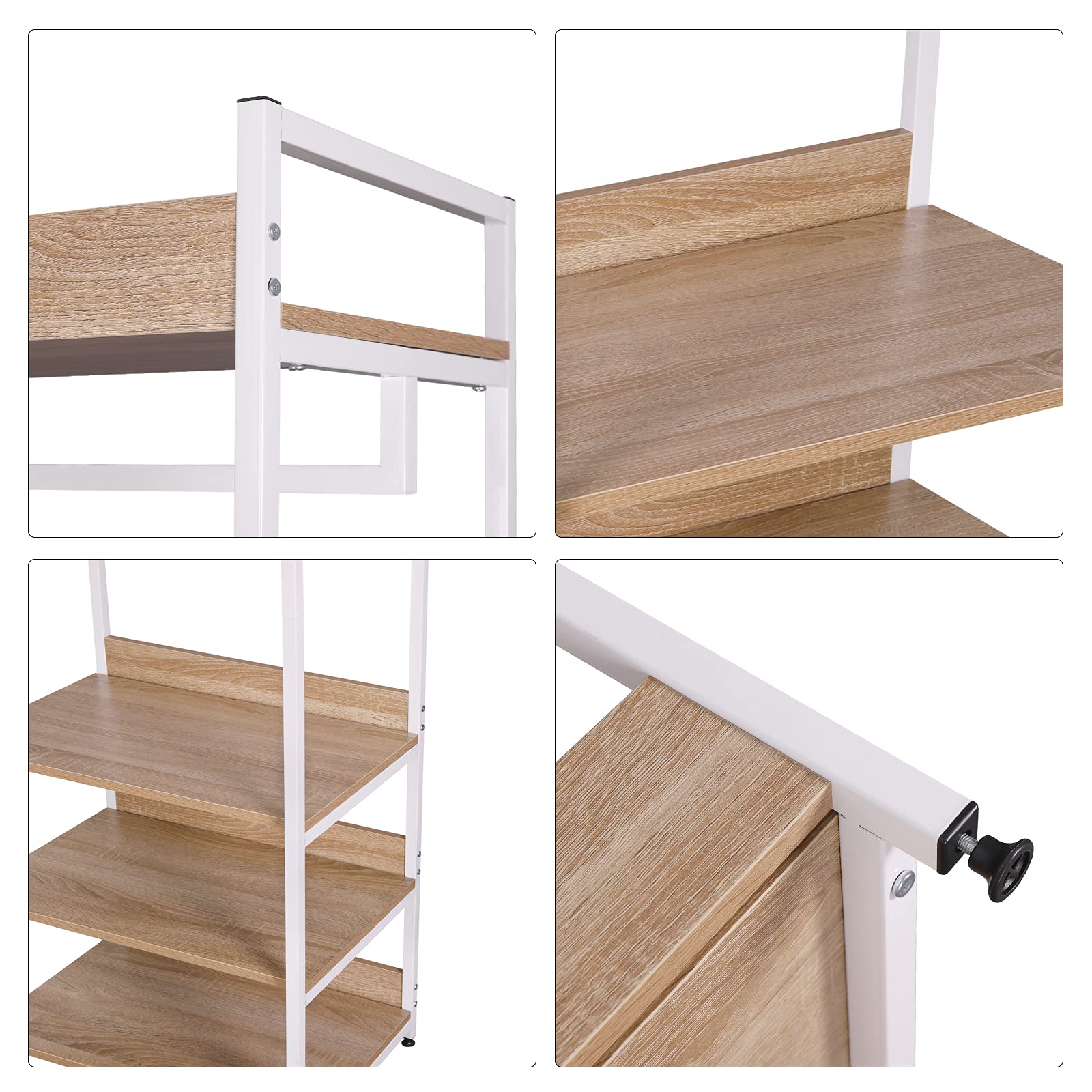 WOLTU Wood and Steel Wardrobe Stand with Shelves, Hangers, and Shoe Rack for Kids Room, Closet, or Bedroom (60x40x170 cm) - Perfect for Organizing Clothes, Shoes, and Accessories in Small Spaces