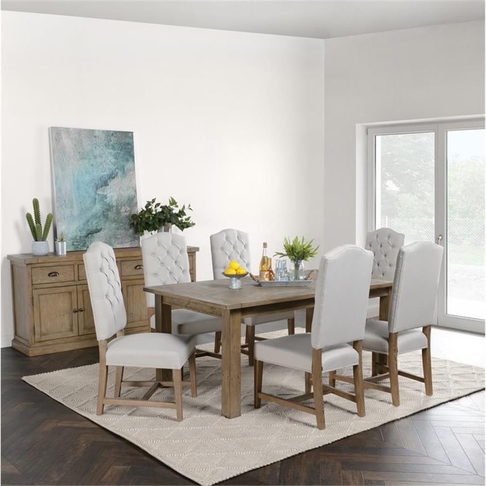 Kosas Home Driftwood Dining Table - Desert Gray Finish | Rustic Farmhouse Style Dining Room Table for Kitchen & Dining Area
