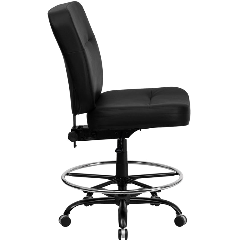 FLASH HERCULES Series Big & Tall 400 lb. Capacity Black Fabric Executive Swivel Ergonomic Office Chair with Rectangular Back - Perfect for Home Office, Gaming, and Heavy-Duty Workspaces