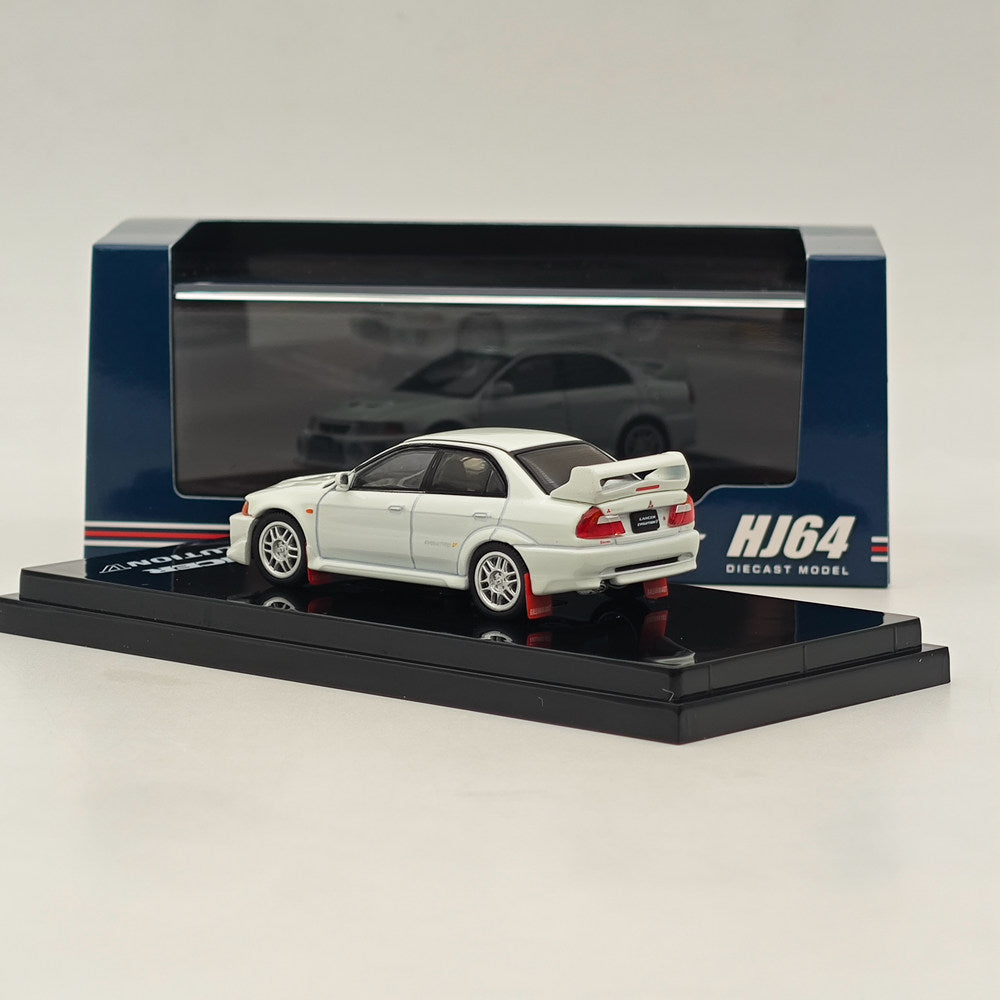 1/64 Scale Mitsubishi Lancer Evolution V GSR (CP9A) 1998 White Diecast Model Car - Hobby Japan HJ642032AW - Perfect for Collectors, Display Cases & Racing Dioramas