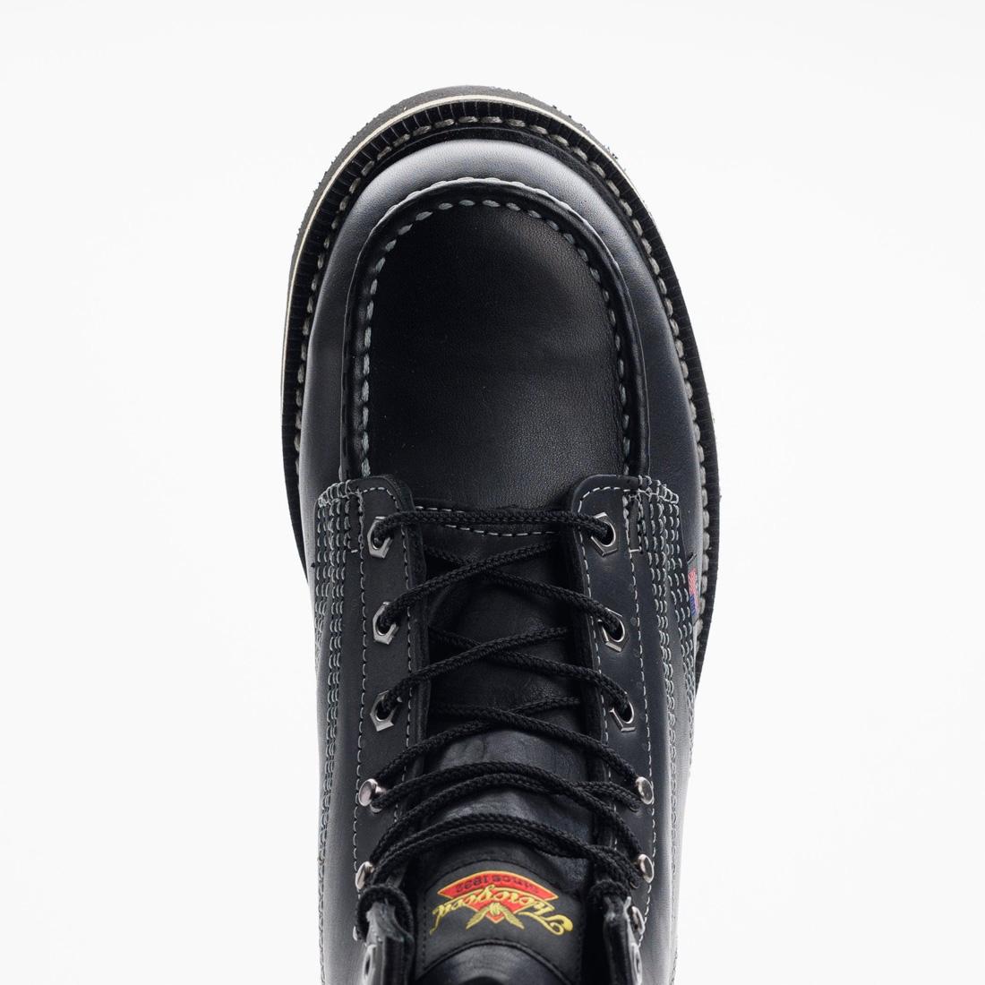 Midnight Series 6 Moc Toe Boots for Men - Black Leather Work Boots with Slip-Resistant Sole | Perfect for Construction, Hiking & Outdoor Activities
