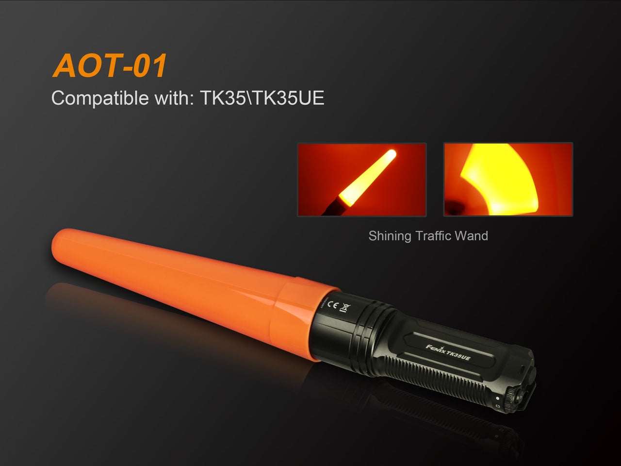 Fenix AOT 01 LED Traffic Control Wand - High Visibility Safety Baton for Road Construction, Emergency Signaling & Night Traffic Direction