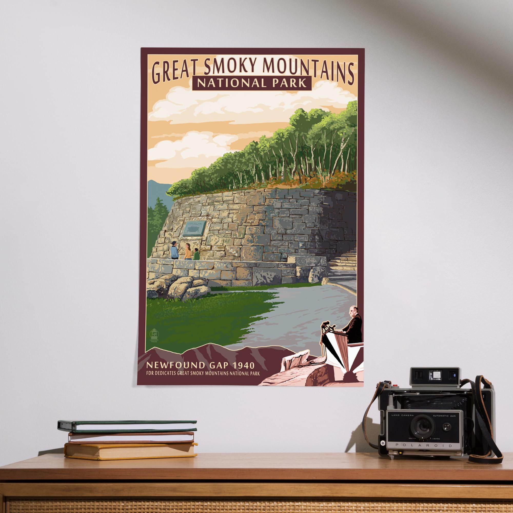 Lantern Press 16x24 Inch Giclee Art Print - Newfound Gap Landscape in Great Smoky Mountains National Park, Tennessee | Wall Decor for Living Room, Bedroom & Office