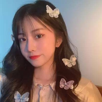 ALIBA COLLECTION 4 Pc Fabric Butterfly Hair Clips - Korean Style Hair Pins & Accessories for Women & Girls - Perfect for Parties, Weddings & Everyday Styling