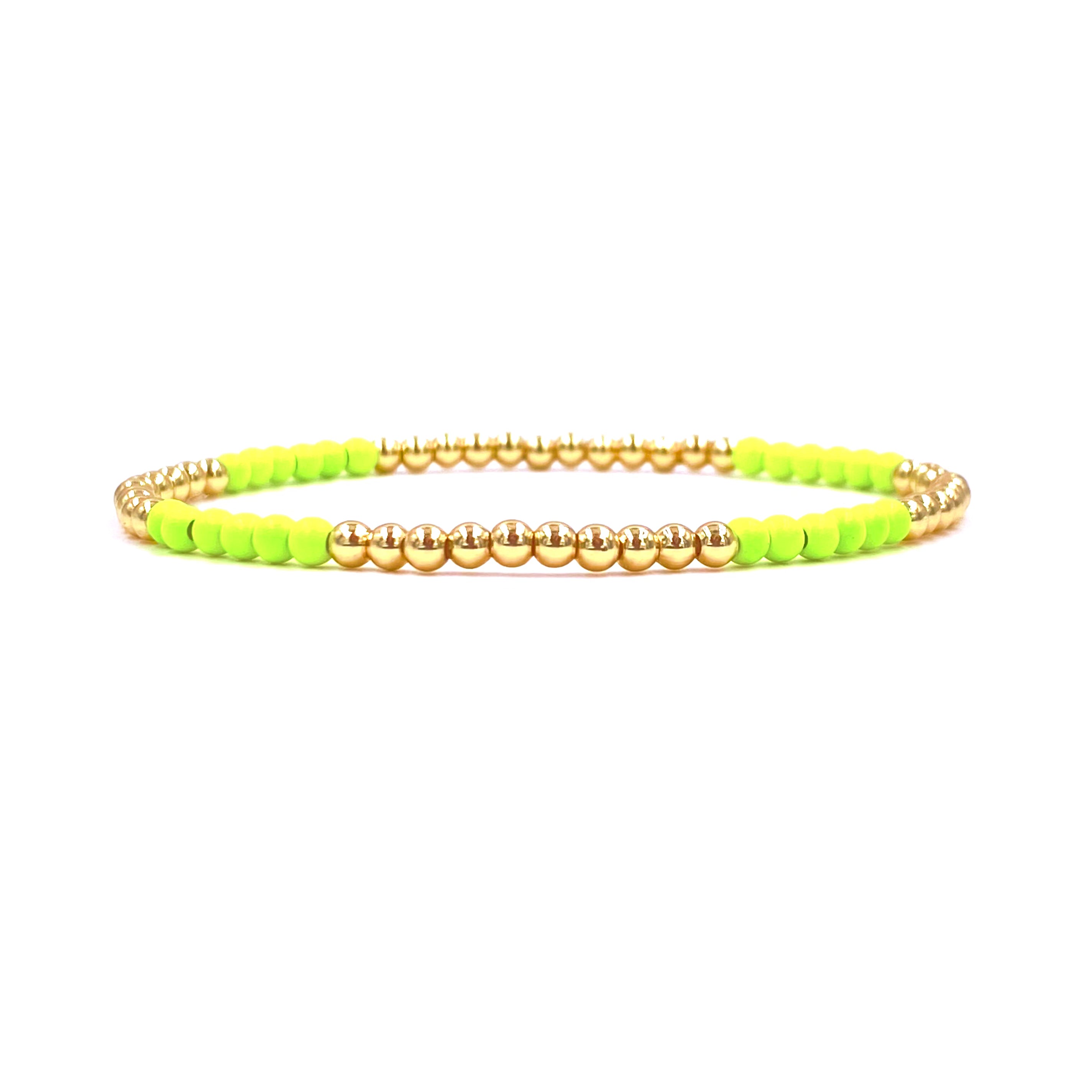 Ashley Gold Stainless Steel Gold Plated Beaded Stretch Bracelet with Yellow Enamel Balls - Perfect for Women's Fashion Accessories, Gift Giving & Everyday Wear