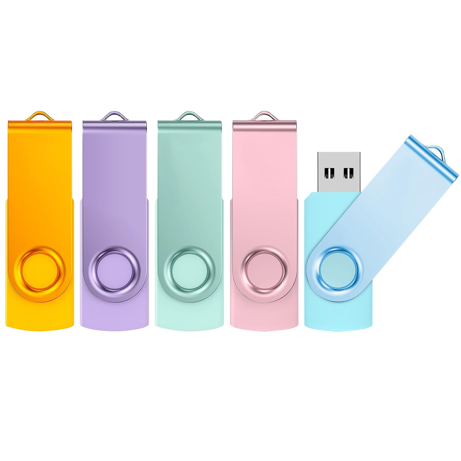 ABLAZE 64GB USB Flash Drive 5-Pack with Lanyards - Bulk Storage for Office & School