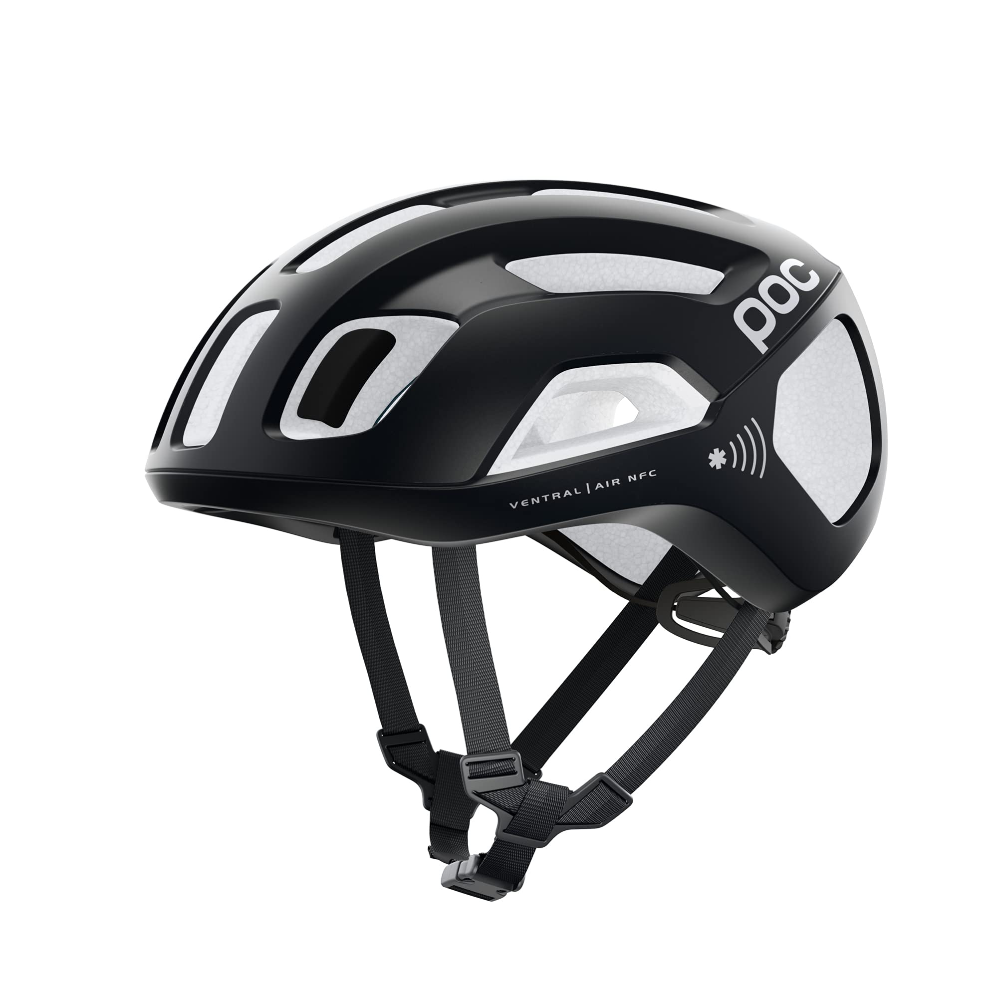 Poc Ventral Air Spin NFC Road Bike Helmet - UR-BLK-HYD-WHT - Small - Lightweight & Aerodynamic Cycling Protection for Road Racers & Commuters