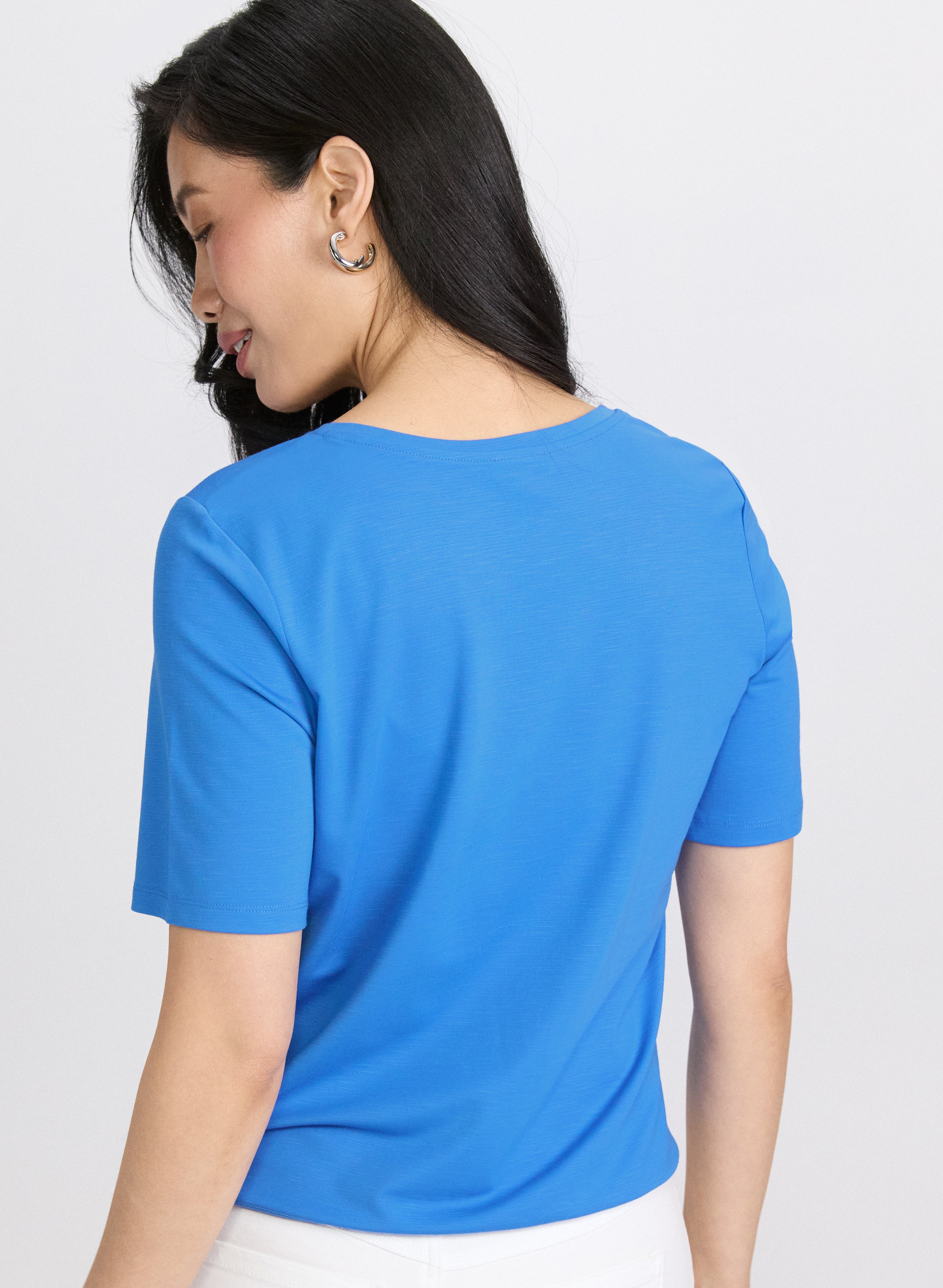 Drawstring Hem T-Shirt for Women - Stylish Casual & Workout Top - Perfect for Yoga, Gym, and Everyday Wear