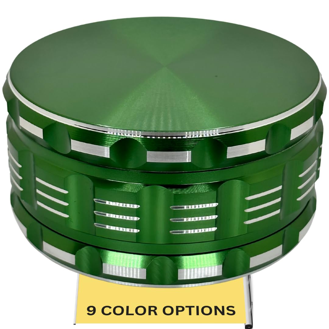 4 Inch Aluminum Alloy Herb Grinder - 3 Layer Spice Crusher with Pollen Catcher, Portable for Home & Travel Use (Forest Green) | Perfect for Grinding Herbs, Spices & Tobacco On-The-Go
