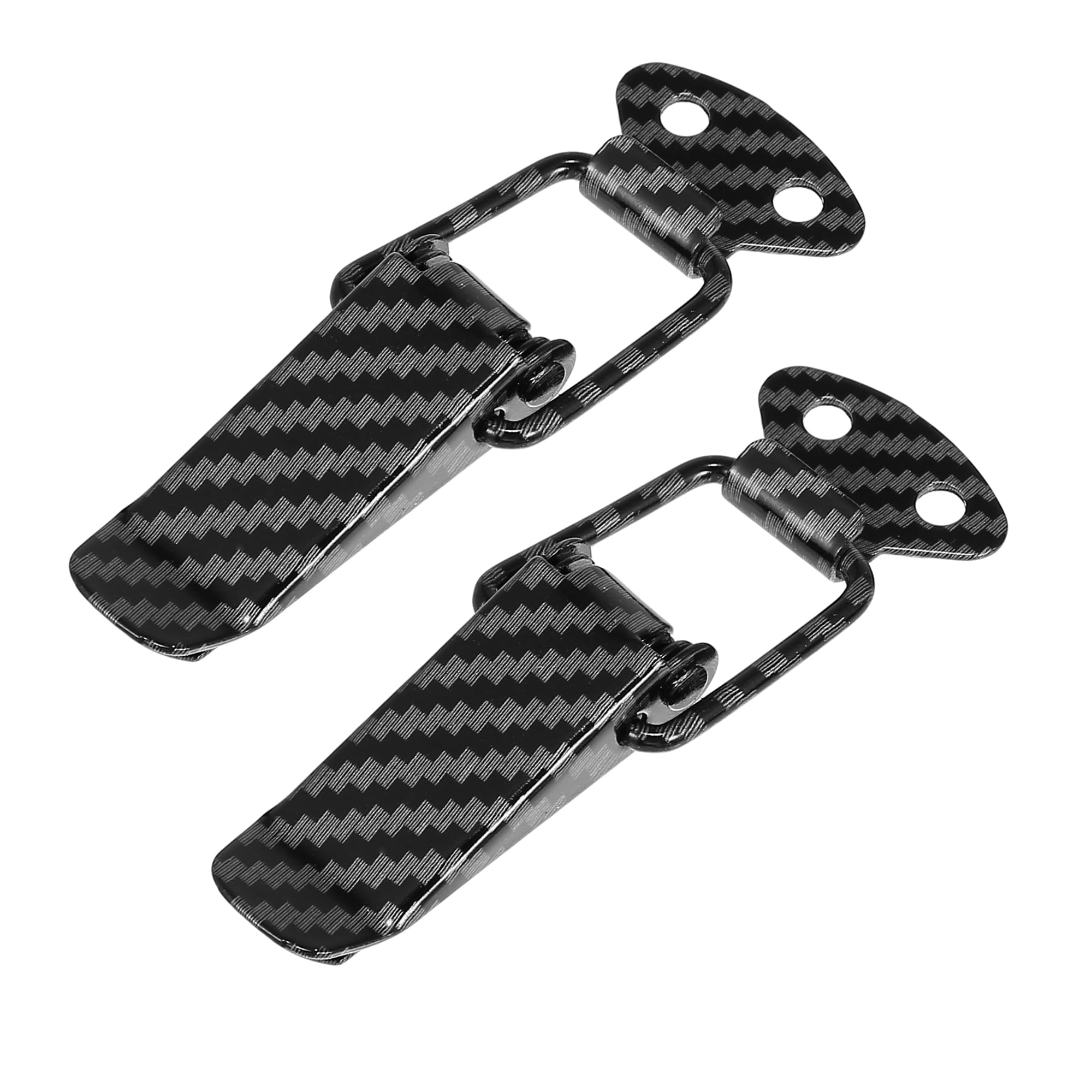 Universal Car Bumper Security Hook Lock Clips Kit - Quick Release Fasteners for Trunk & Fenders (Carbon Fiber Pattern, 80x28mm, 2pcs) - Perfect for Auto Repair, DIY Car Maintenance & Vehicle Accessories Upgrade