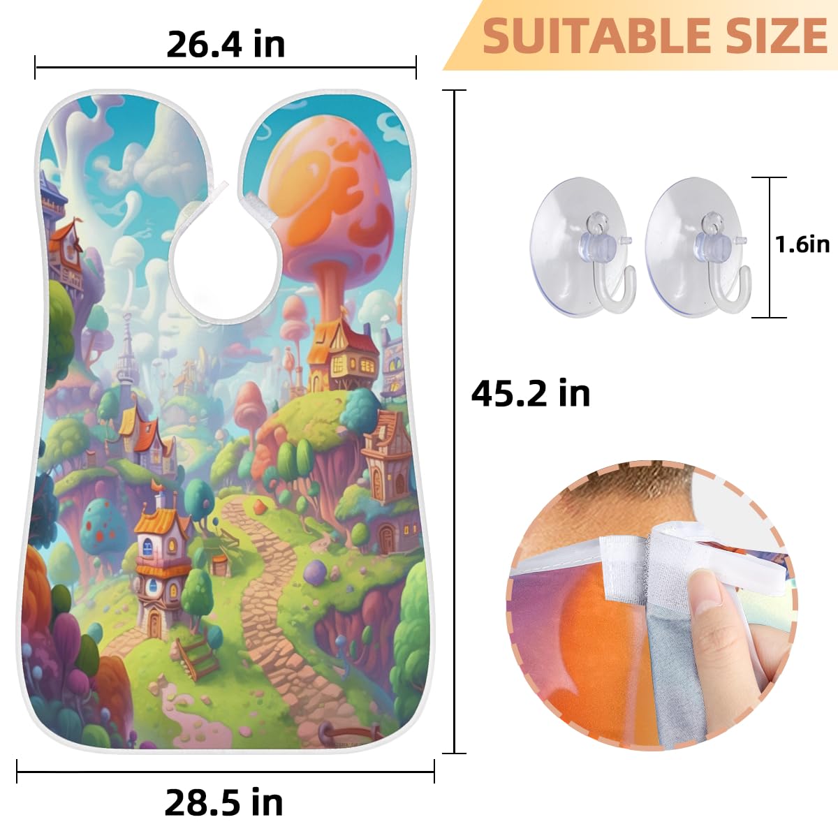 Cute Cartoon Beard Shaving Bib for Men - Waterproof Makeup & Hair Dye Apron, Barber Cape for Haircut & Beard Trimming - Sink Hair Catcher & Grooming Accessory - Perfect for Home Salon, Barber Shops & DIY Grooming