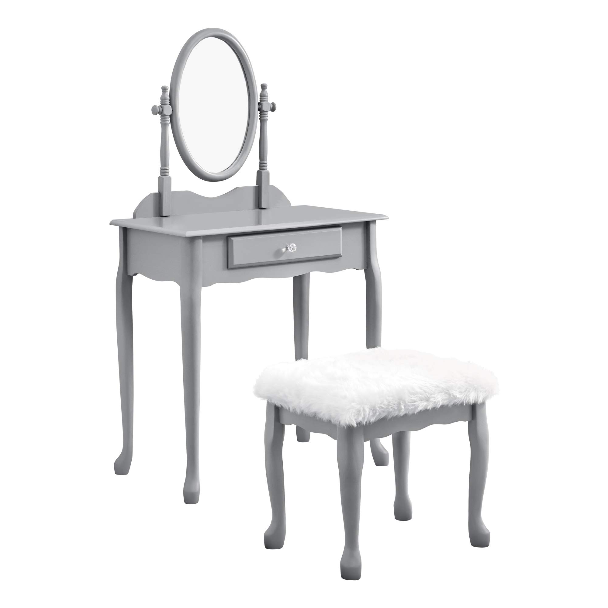 Ergode 2-Piece Vanity Set in Grey - Modern Makeup Organizer for Bedroom & Bathroom | Perfect for Cosmetics Storage & Dressing Table Decor