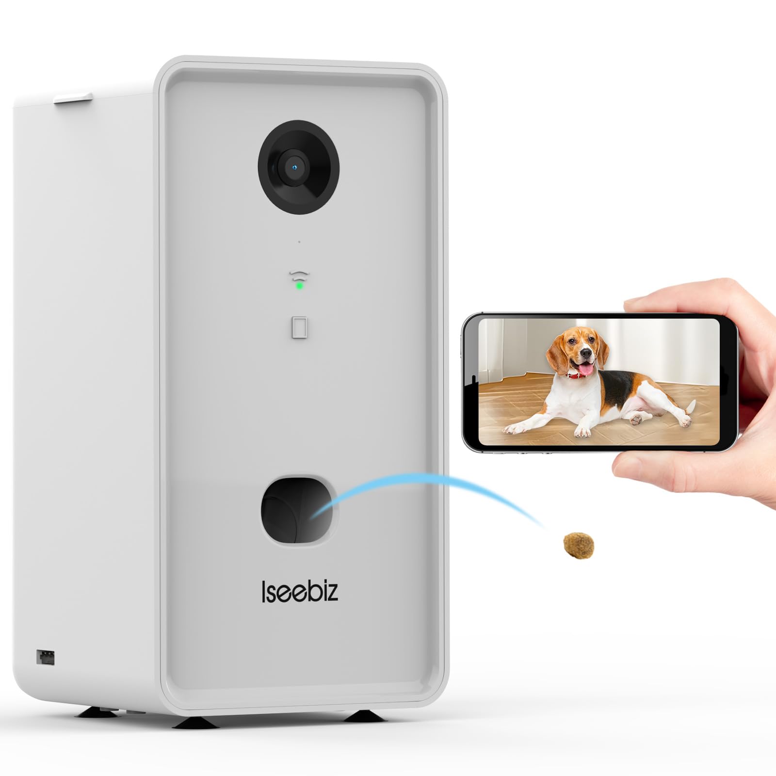 Smart Pet Camera with Treat Dispenser - 2.4G/5G WiFi Dog Camera, 2-Way Audio, 1080P Night Vision, App Control, Multi-User Access, Alexa Compatible - Monitor & Play with Pets Remotely for Home & Travel Use