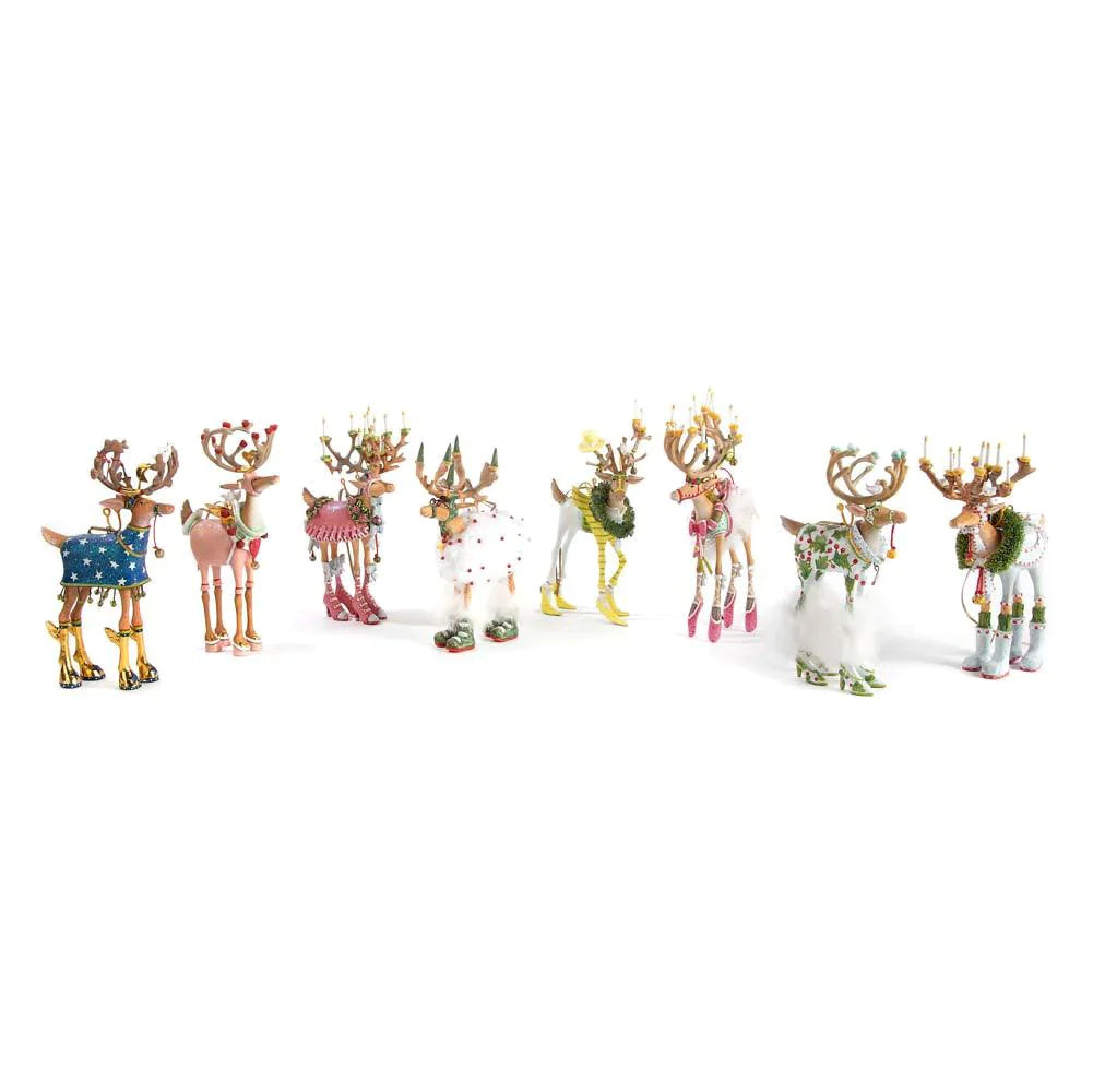 Patience Brewster Dash Away Reindeer Ornament Set - 8 Piece Christmas Tree Decorations for Holiday Home Decor, Gift Giving & Festive Party Decorations