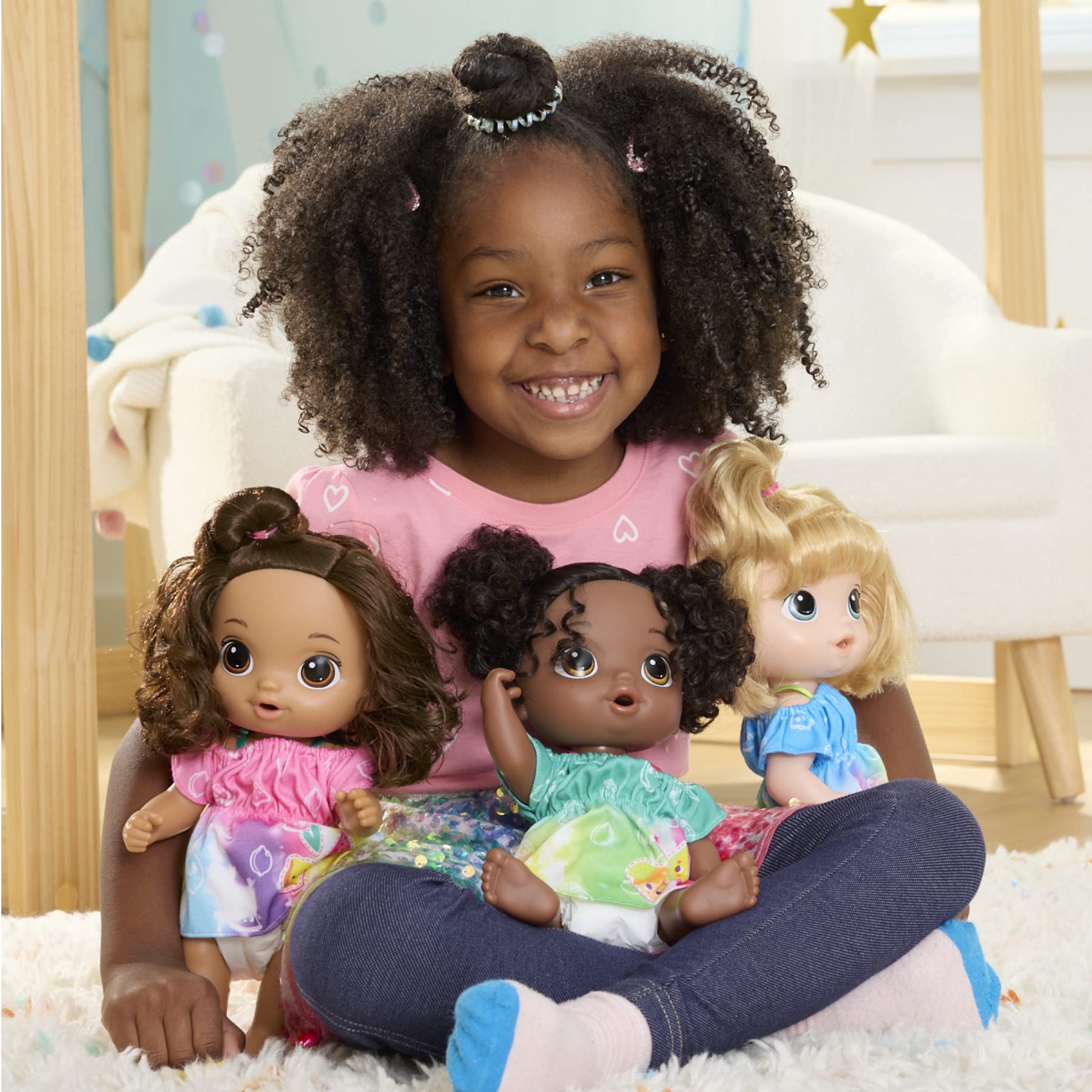 Baby Alive Fruity Sips Doll - 12-inch Interactive Baby Doll with Drink & Wet Feature, Pretend Juicer Toy for Girls Age 3+ (Lime, Black Hair) - Perfect for Pretend Play, Role Play & Gift for 3 Year Old Girls