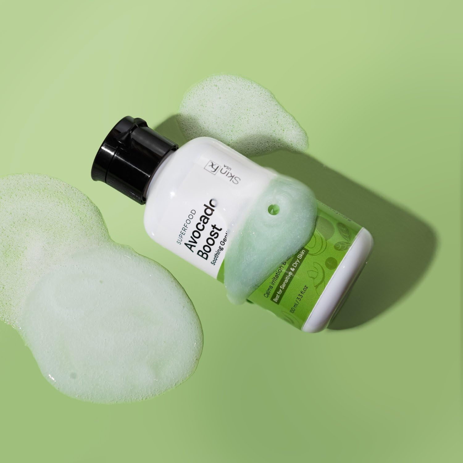 Skin Fx Gentle Face Wash for Sensitive & Dry Skin - Hydrating Cleanser with Avocado Superfood for Men & Women | Barrier Repair Formula to Soothe Irritation & Redness | 100ml | Perfect for Daily Skincare Routine & Post-Workout Refreshment