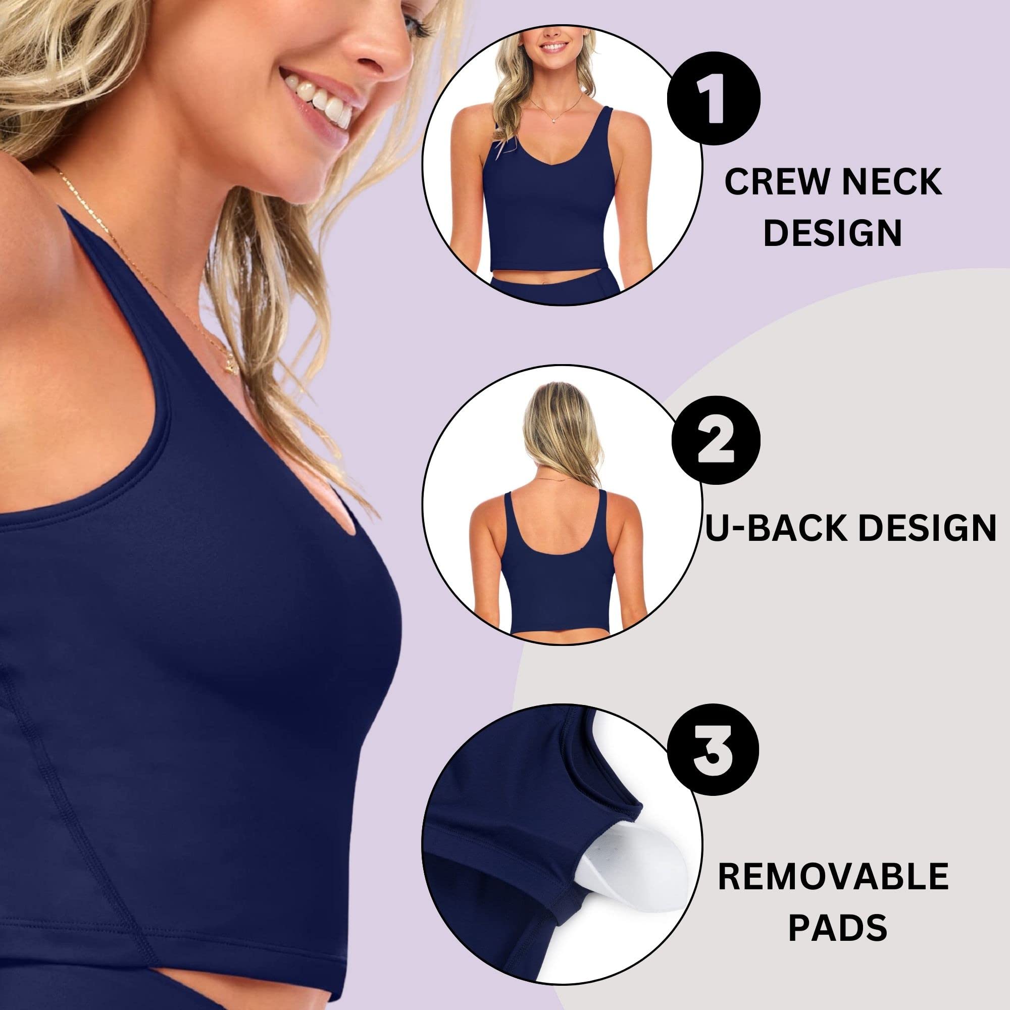 Wirefree Padded Sports Bra for Women - Medium Support Yoga Top with 5-Piece Resistance Bands Set | Workout, Gym & Home Exercise Essentials