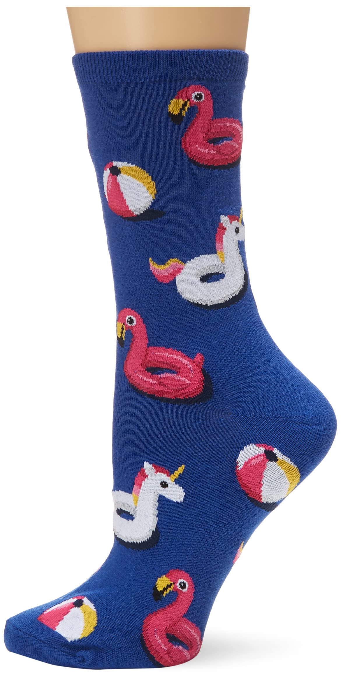 Hot Sox Women's Floral Print Casual Crew Socks - Comfortable Everyday Socks for Work, Lounge & Home Wear
