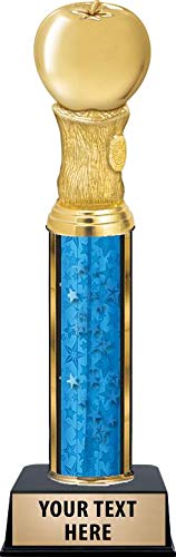 11 Inch Gold Apple Trophy for Teachers - Academic Award & Recognition Prize - Perfect for Teacher Appreciation, School Awards, and Student Achievements