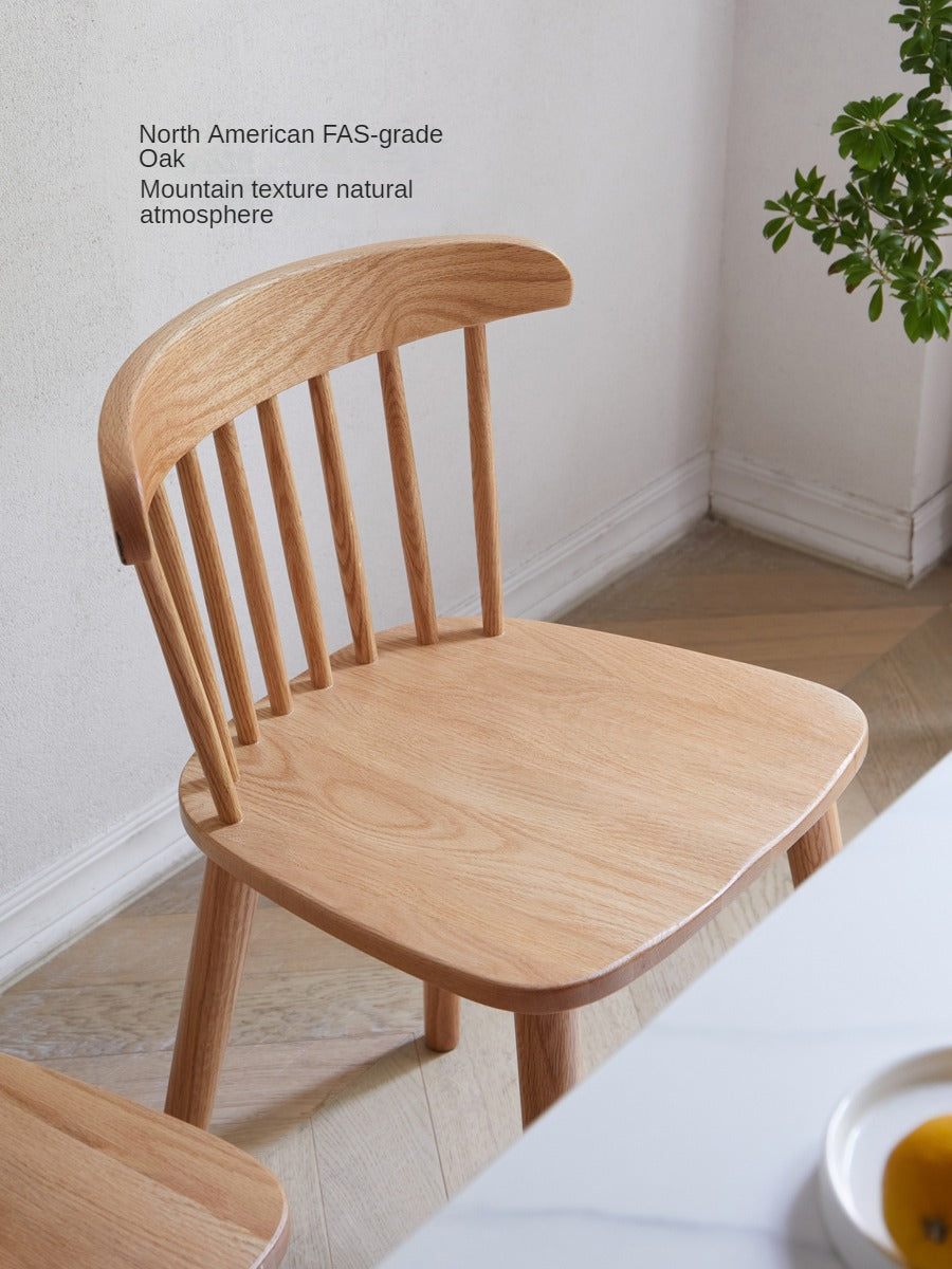 Solid Wood Windsor Chair Set of 4 - Oak, Cherry & Black Walnut - Perfect for Dining Room, Kitchen or Farmhouse Decor