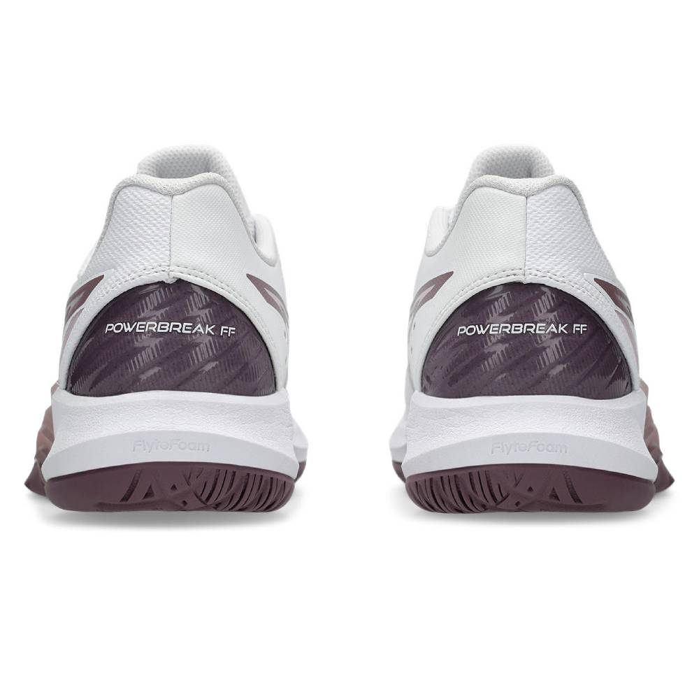 ASICS Powerbreak FF Women's Indoor Court Shoes - White/Dusty Mauve - Volleyball & Badminton Shoes for Women - Perfect for Indoor Sports & Gym Training