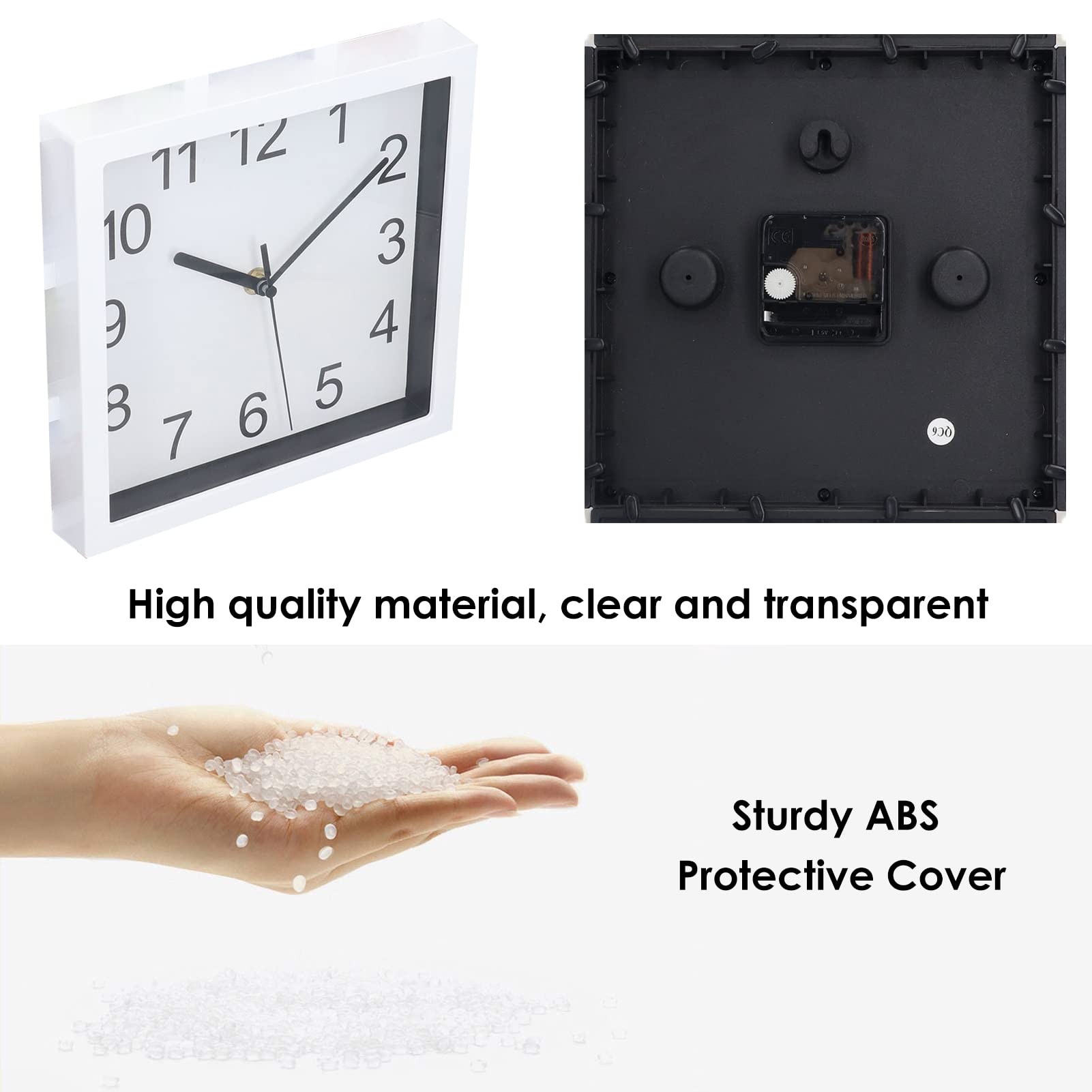 Lazmin112 15.35 Inch White Digital Photo Frame Wall Clock - Electronic Wall Mounted Multi Picture Display Clock for Home & Office Decor | Perfect for Living Room, Bedroom, Kitchen & Gift Giving