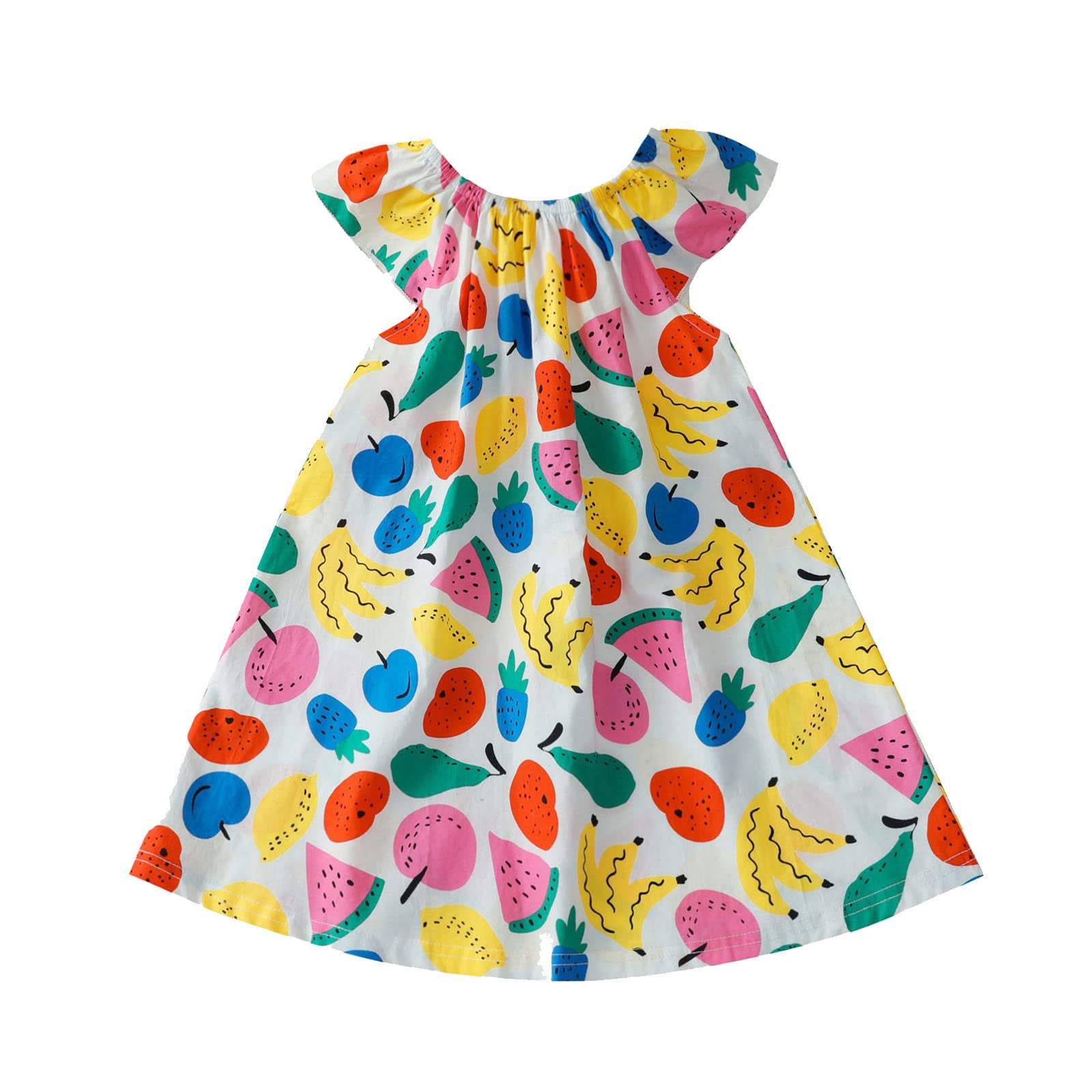 Toddler Girls' Summer Outfits - Cute Fruit Print Sleeveless Baby Clothes Set for Beach & Playtime | Soft Cotton Toddler Dresses for 1-3 Years Old