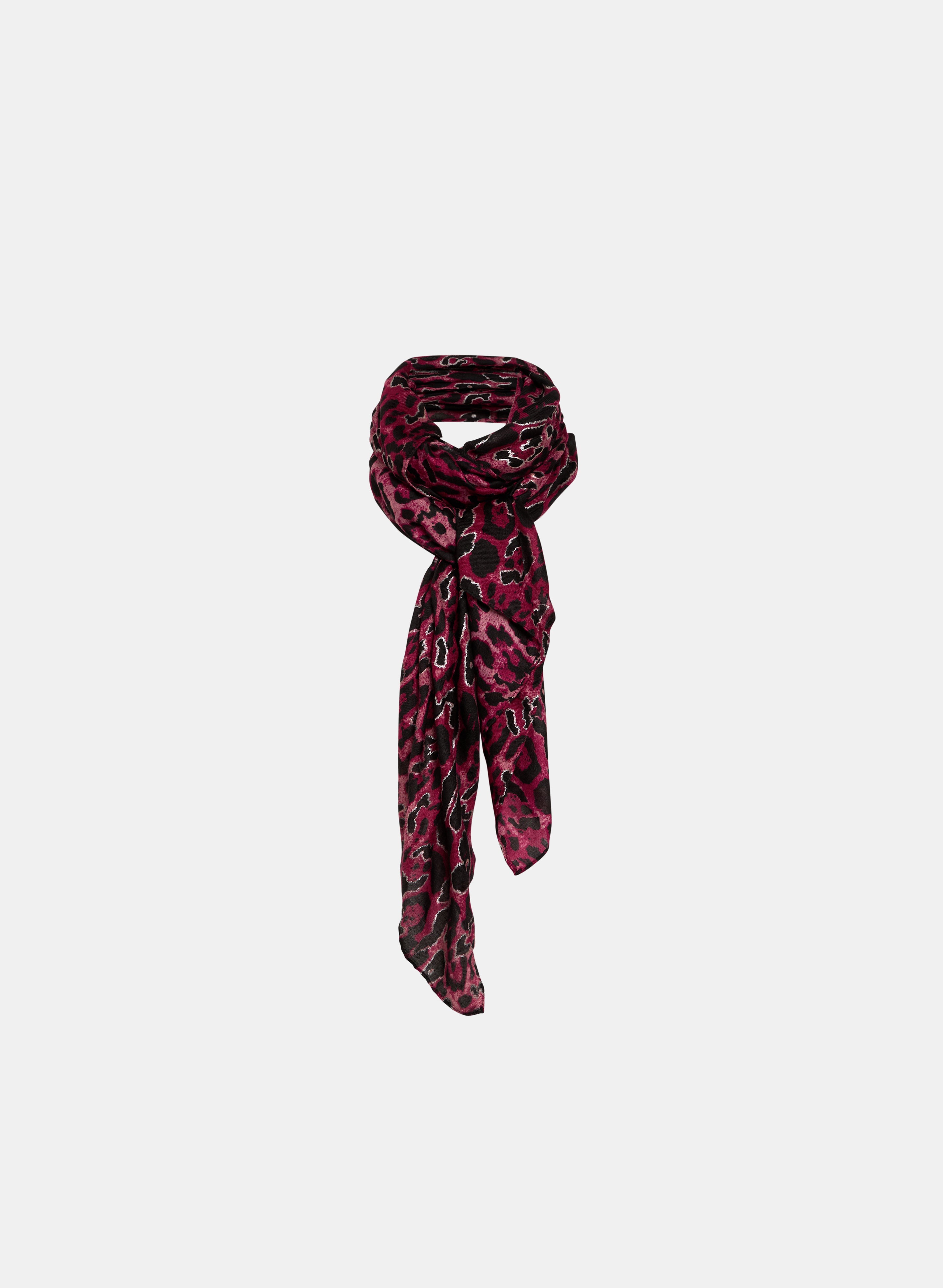 Cheetah Print Fringe Detail Scarf - Fashionable Animal Print Wrap for Women - Perfect for Winter Accessories, Boho Outfits & Party Wear