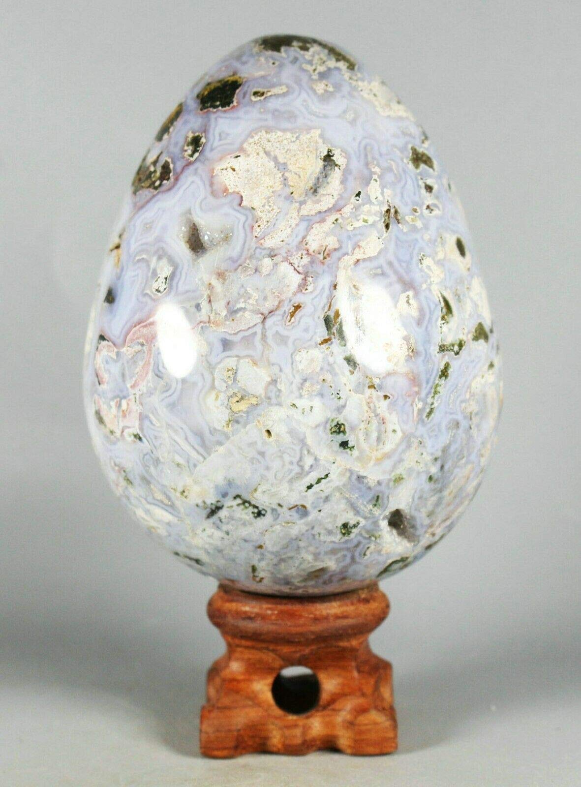 455g Raw Natural Ocean Jasper Quartz Geode Crystal Sphere Egg - Healing Stone for Meditation, Reiki & Home Decor | Premium Gemstone for Spiritual Energy, Chakra Balancing & Gift Giving
