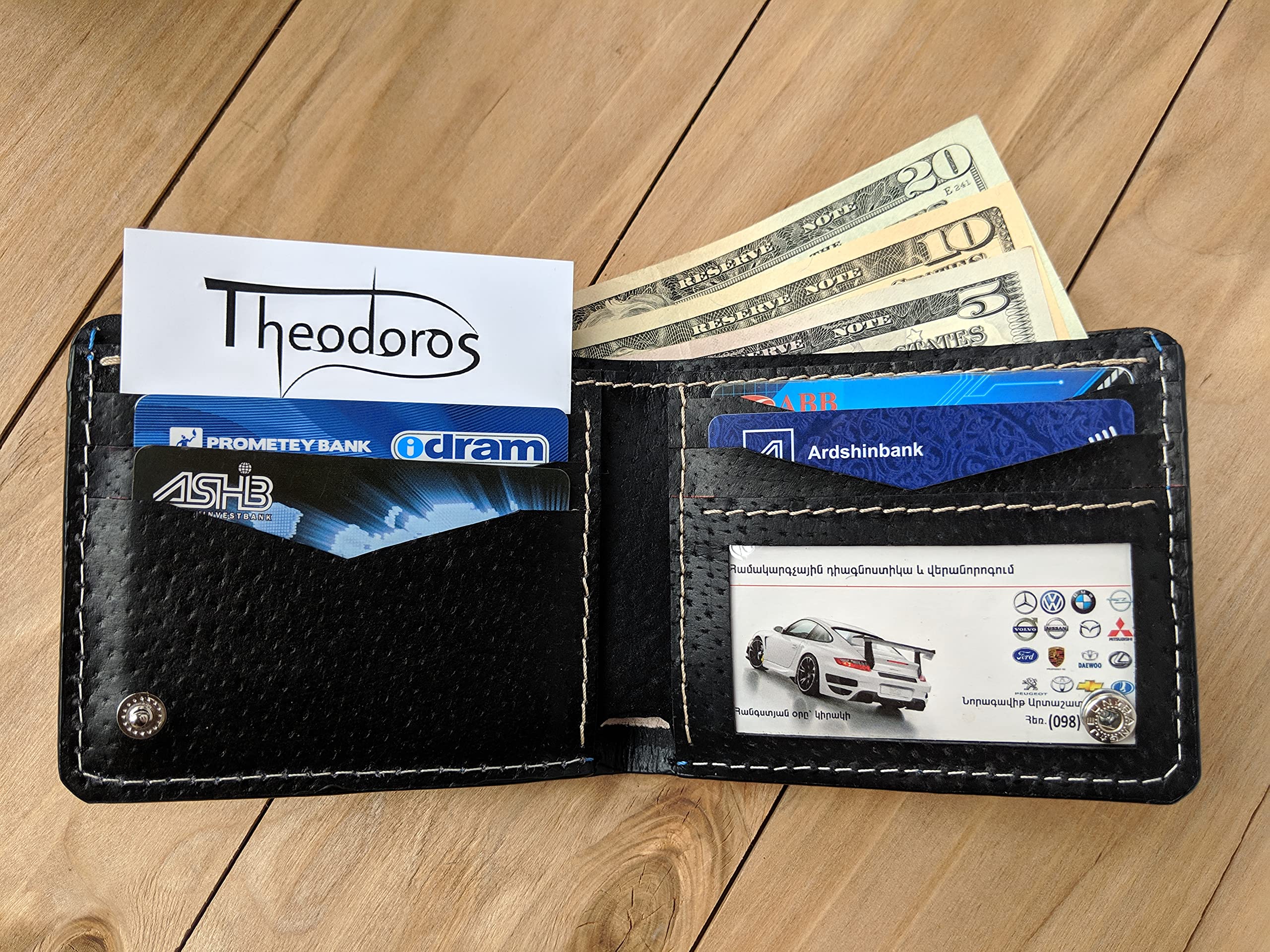 Handmade Christian Themed 3D Genuine Leather Bifold Wallet for Men - Custom Personalized Carved & Tooled Airbrush Art - Perfect Gift for Baptism, Weddings & Religious Occasions