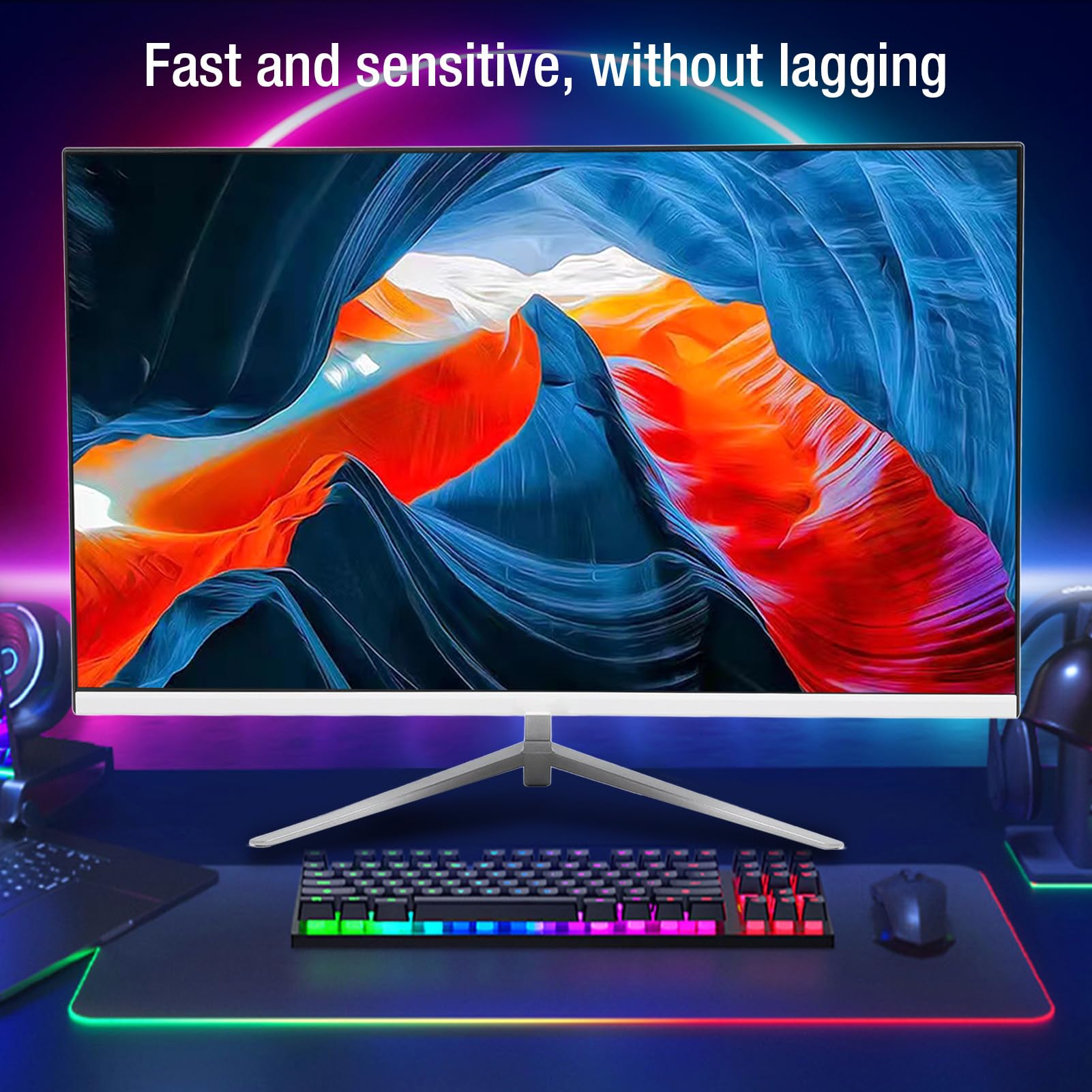 27 Inch Gaming Monitor - 2K QHD 165Hz Ultra Slim LED Computer Screen with HDMI & DP Ports, 120% sRGB, Eye Care Technology, Wide Viewing Angle (White) - Perfect for Esports, Streaming & Home Office Work