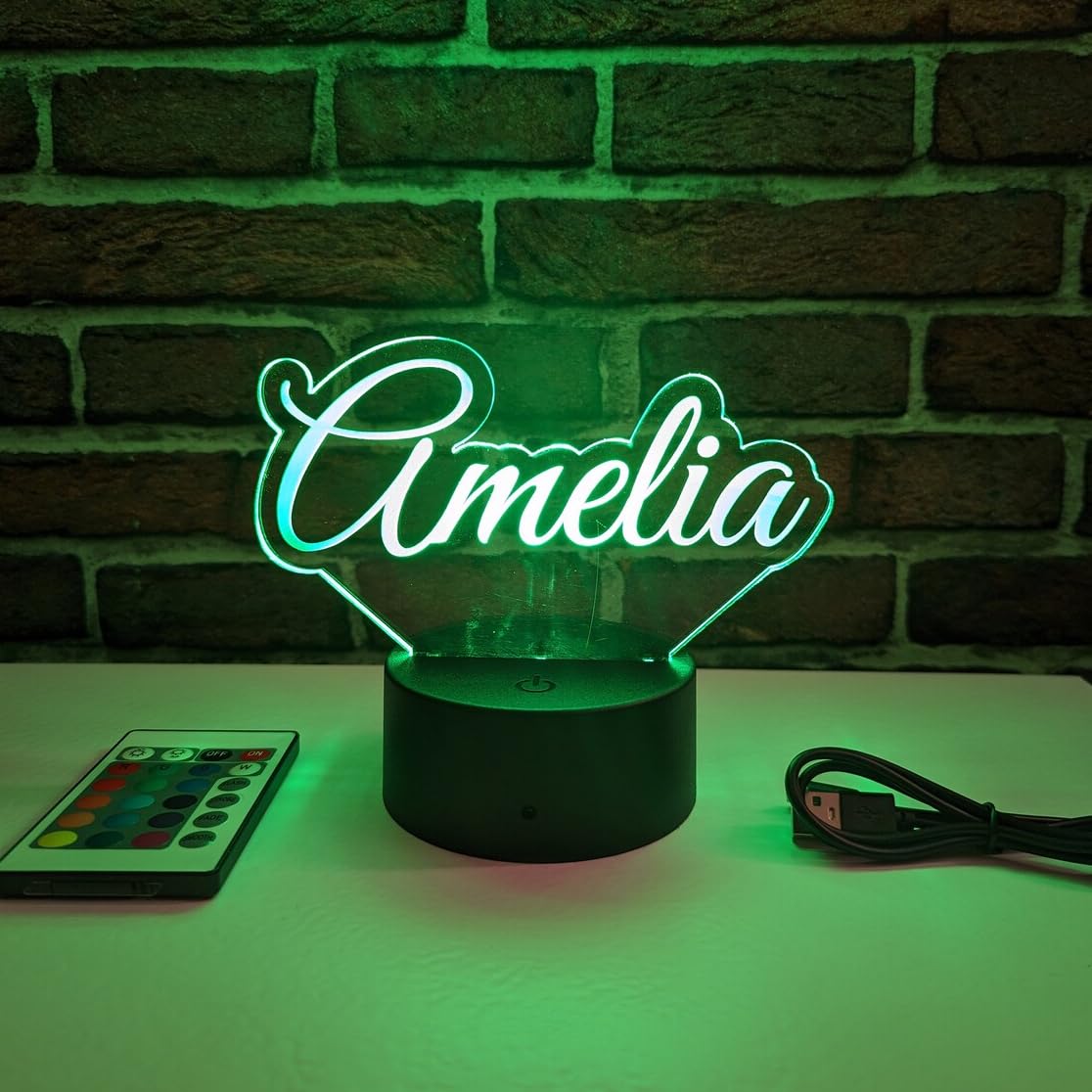 Custom LED Name Night Light - Personalized Acrylic Desk Lamp for Kids Room Decor | Bedside Nightlight, Nursery Lighting, Birthday Gift for Boys & Girls