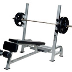 ST Olympic Decline Bench with Gun Racks - Silver | Adjustable Weight Bench for Home Gym Strength Training | Perfect for Bodybuilding, CrossFit & Fitness Enthusiasts