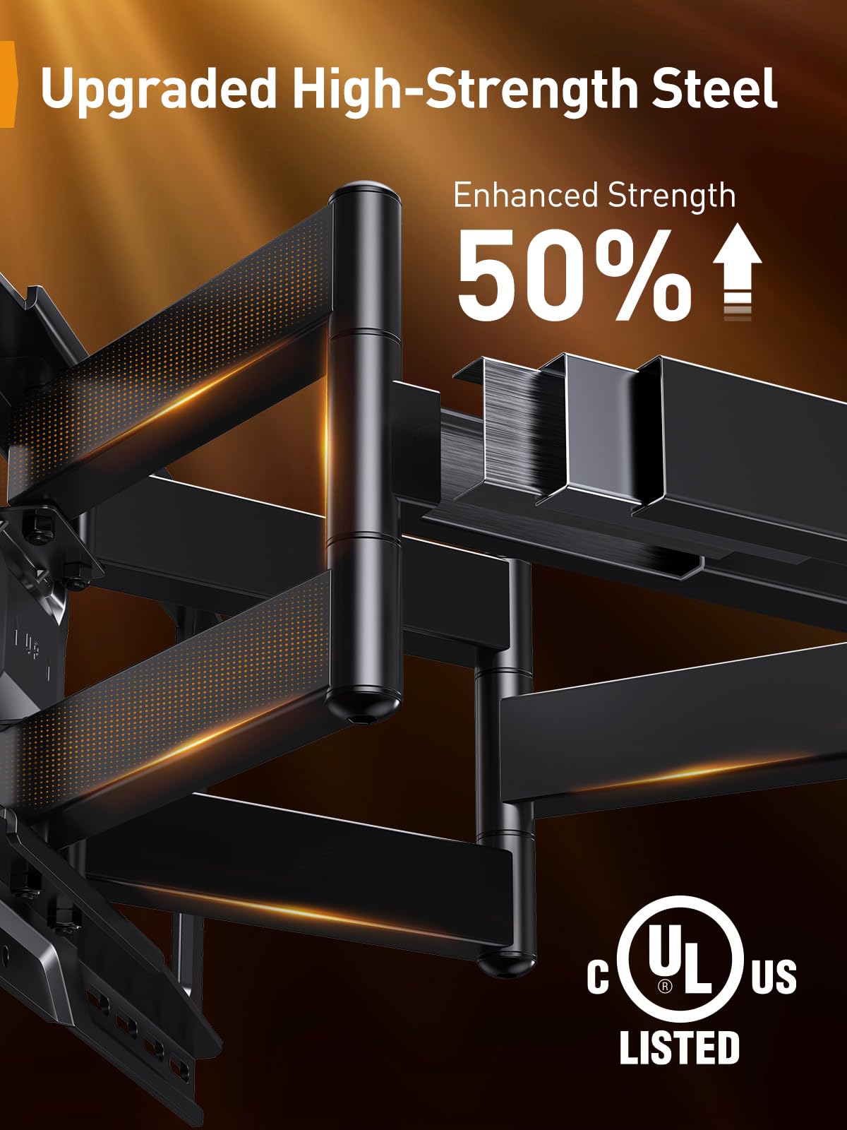 Perlegear TV Wall Mount for 42-90 Inch TVs Up to 68KG, Full Motion Articulating Arm with Tilt, Swivel, Extension, Max VESA 600x400mm - Perfect for Living Room, Bedroom, and Home Theater Setup