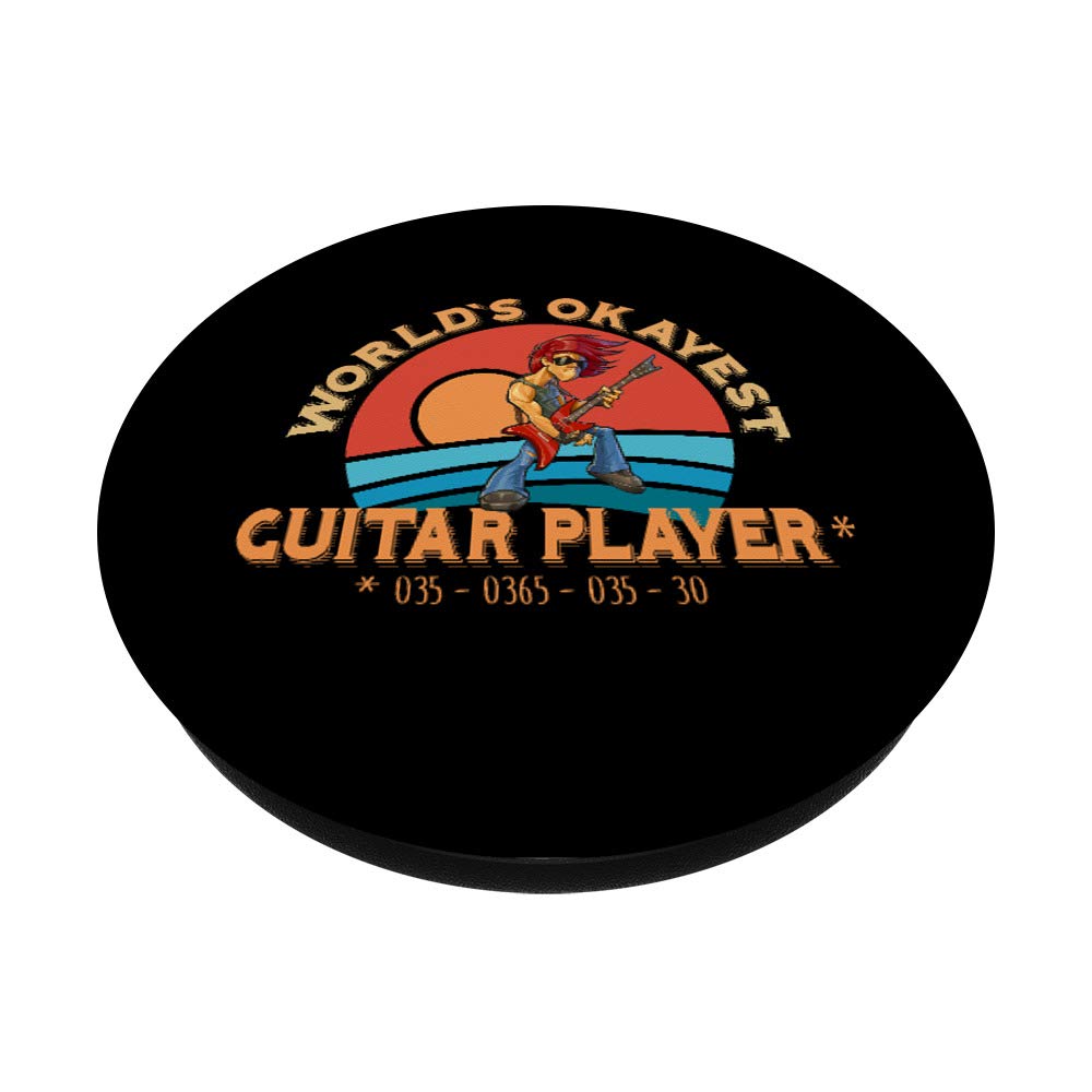 World's Okayest Guitar Player Design PopSockets Swappable PopGrip - Phone Grip Stand for Guitarists & Music Lovers - Perfect for Concerts, Practice & Everyday Use