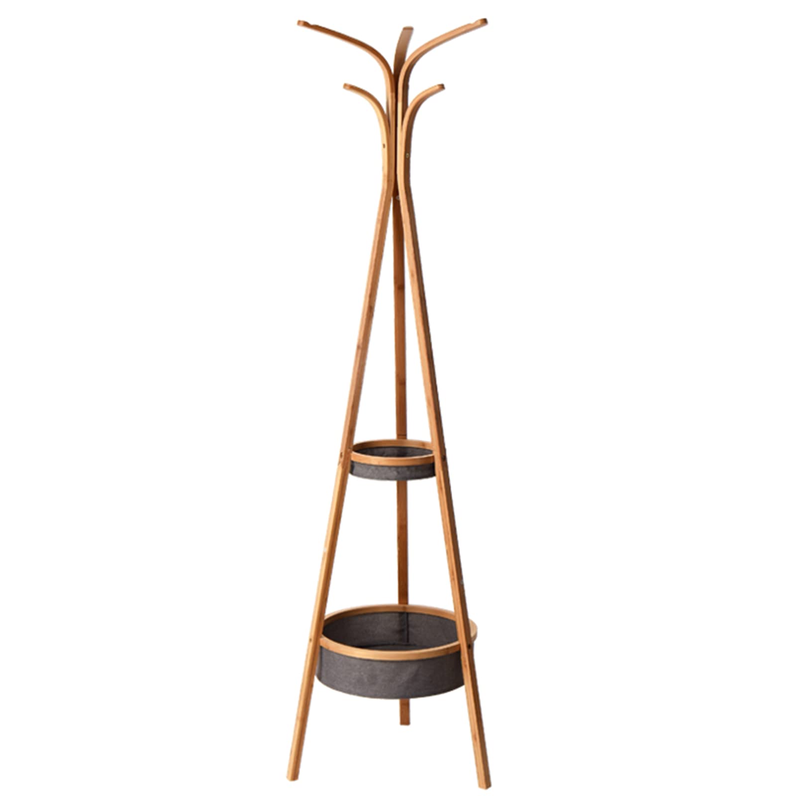 Stylish Bamboo Coat Rack with Storage Shelf - 15.1