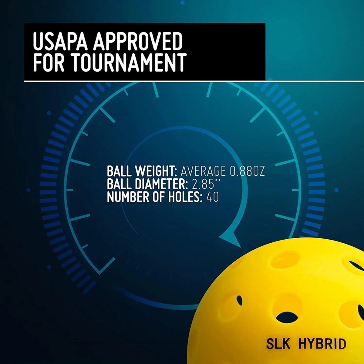 Selkirk SLK Hybrid Pickleballs - 6 Pack for Indoor & Outdoor Play | Durable & High-Performance Pickleball Set for Tournaments, Practice & Casual Games