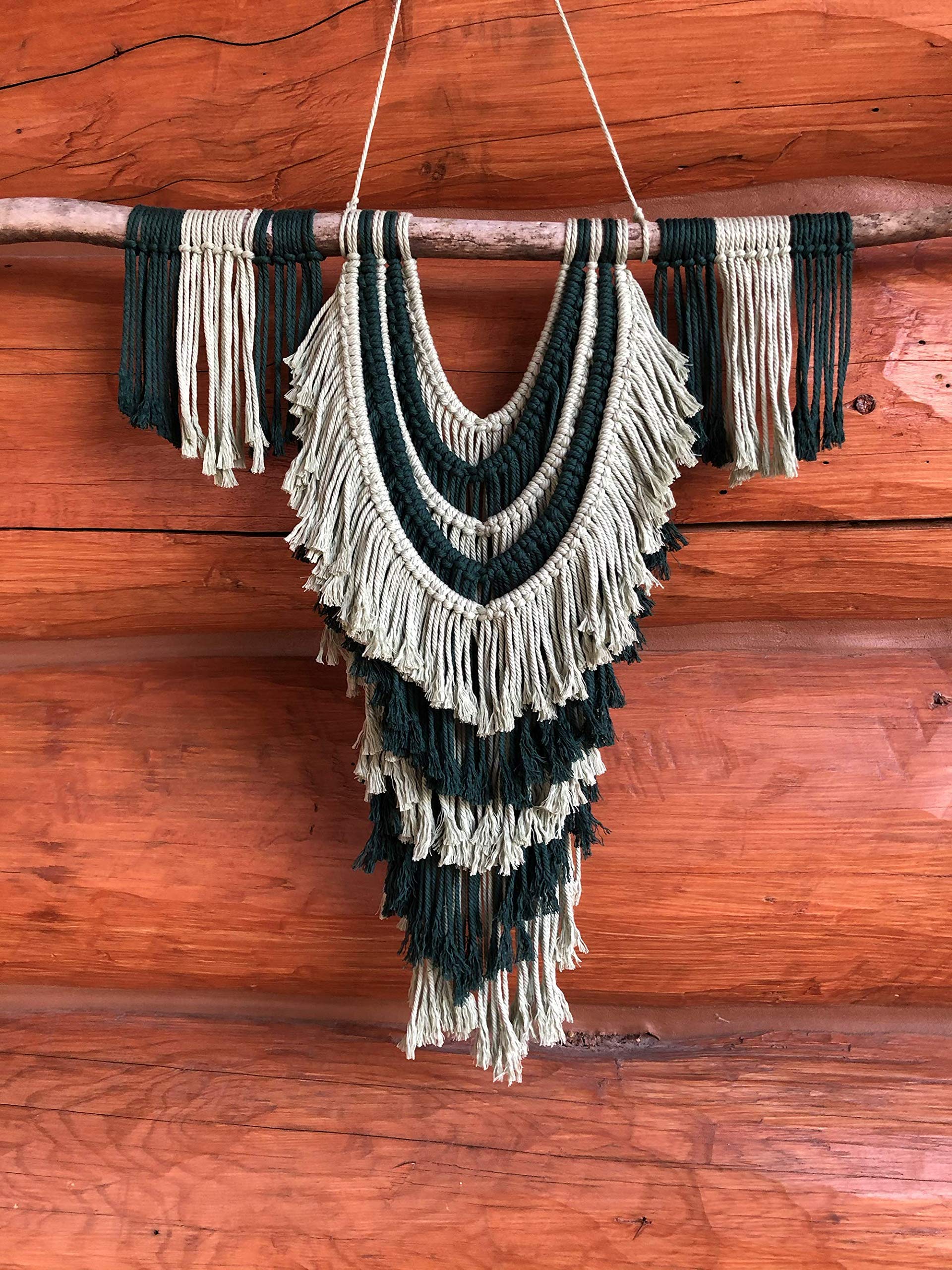 Handmade Blue Macrame Wall Hanging - Boho Home Decor for Nursery, Living Room & Bedroom | Perfect Fall Decor & Christmas Gift Idea | Natural Cotton Fiber Wall Art
