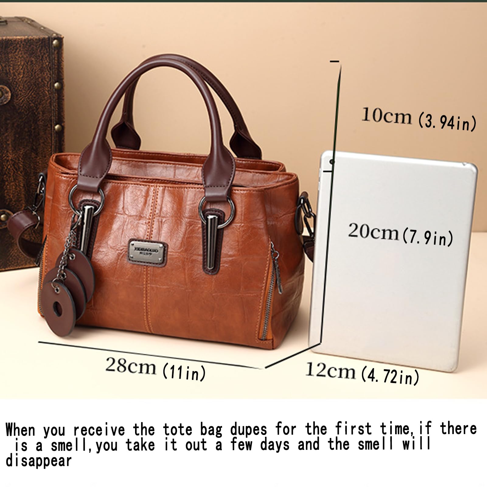 Vegan Leather Tote Bag for Women - Stylish Satchel Shoulder Bag with Multiple Compartments | Perfect for Work, Travel & Everyday Use | Eco-Friendly Handbag & Purse