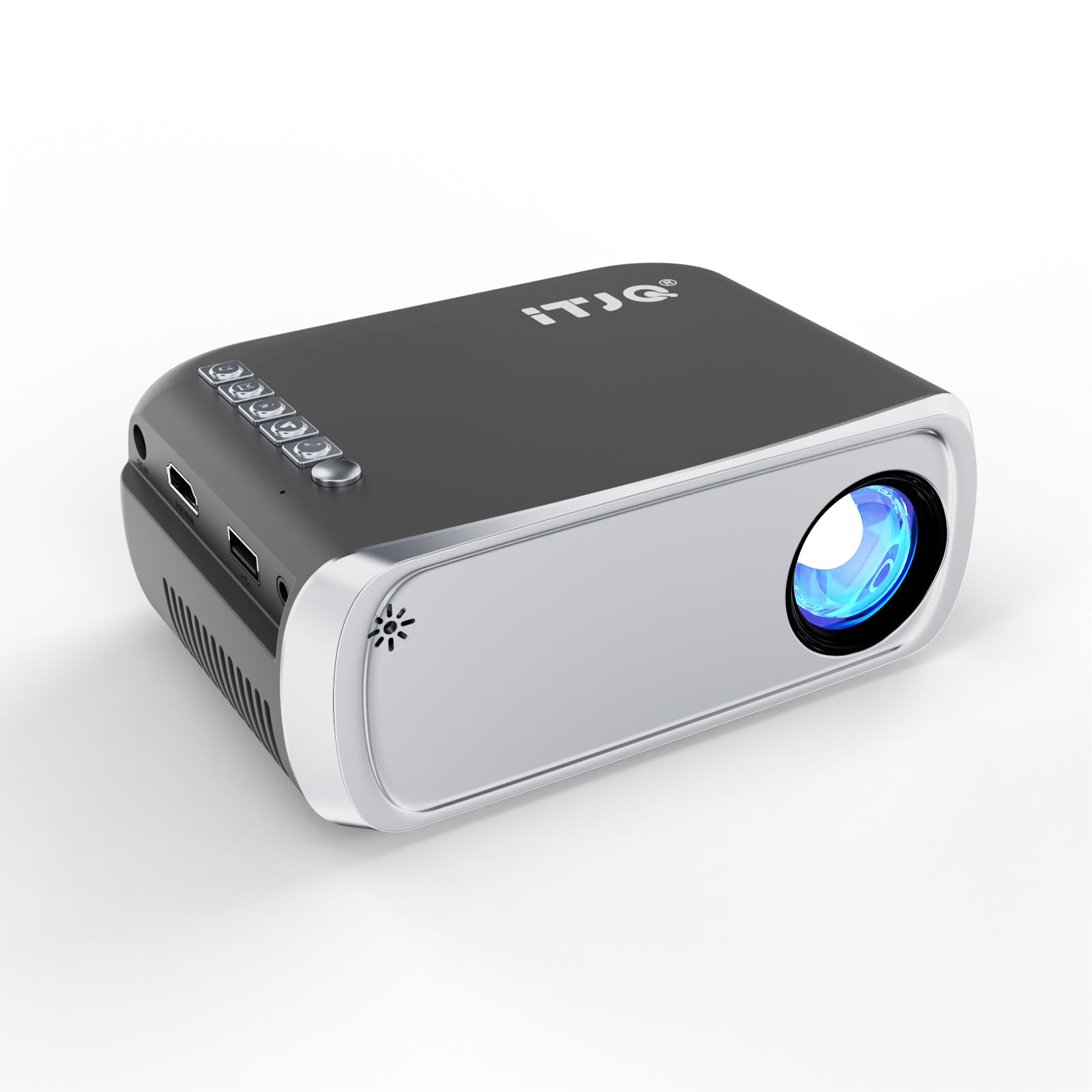 iTJQ Mini Projector - 1080P HD Portable Movie Projector for Indoor & Outdoor Use | Compatible with iPhone, Android, Laptop, TV Stick, PS5 via USB/HDMI/Type-C (VF270-USB Grey) | Perfect for Home Theater, Camping, Backyard Movies & Gaming Nights