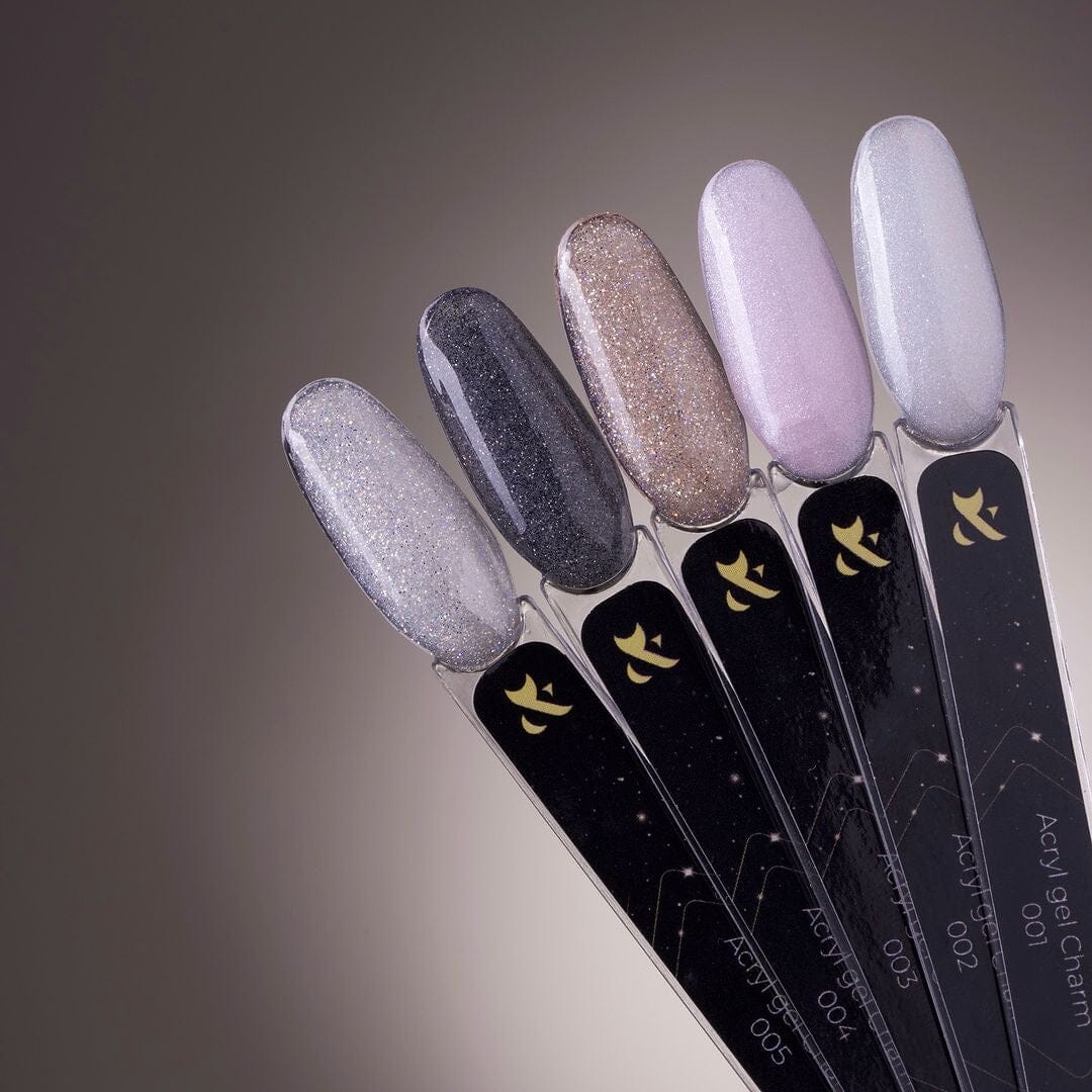 F.O.X Acryl Gel Charm 005 - Silver Nail Art Gel (15ml) for Professional Nail Designs & DIY Manicures at Home
